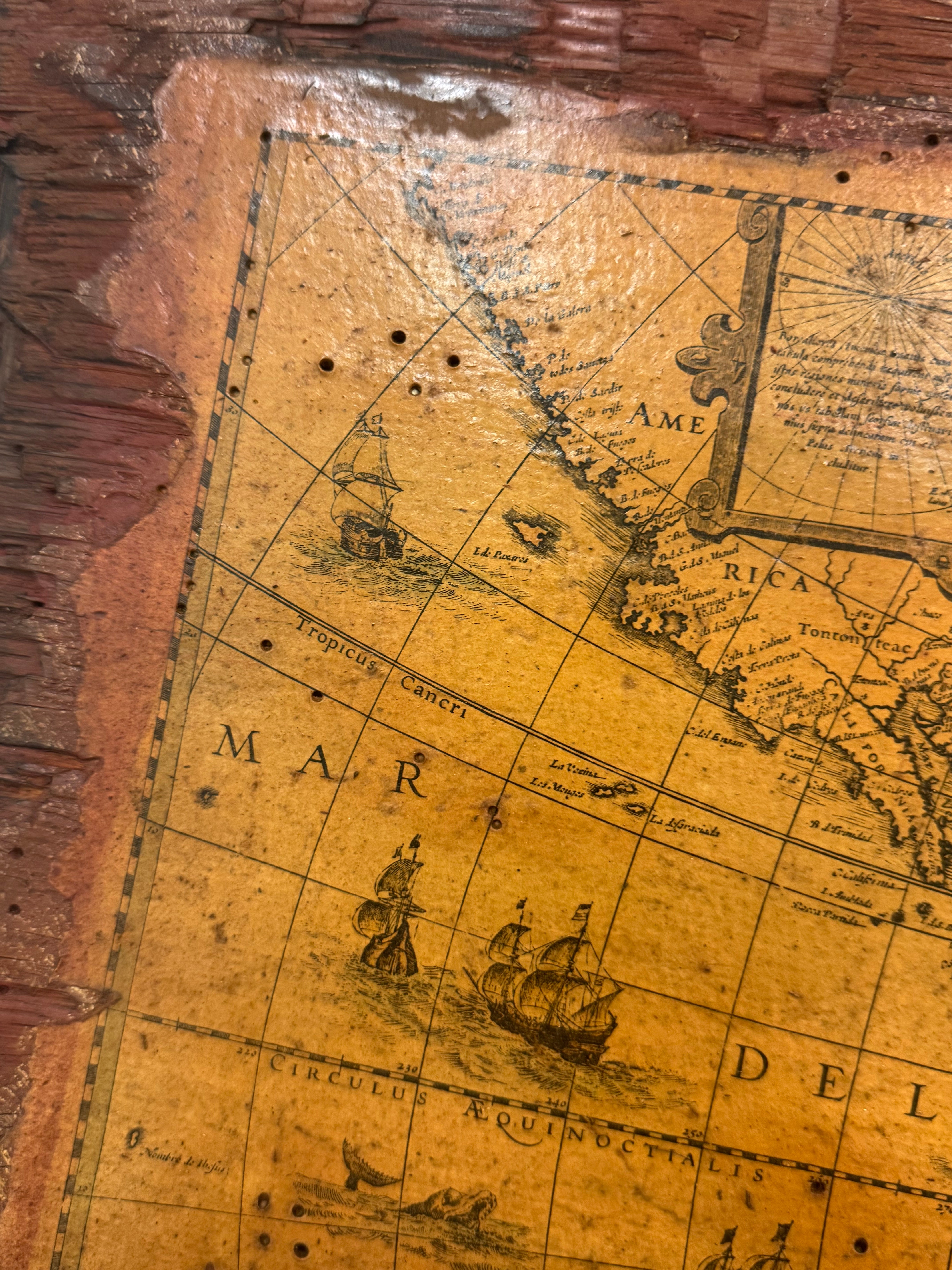 Primitive America Map Wooden Plaque