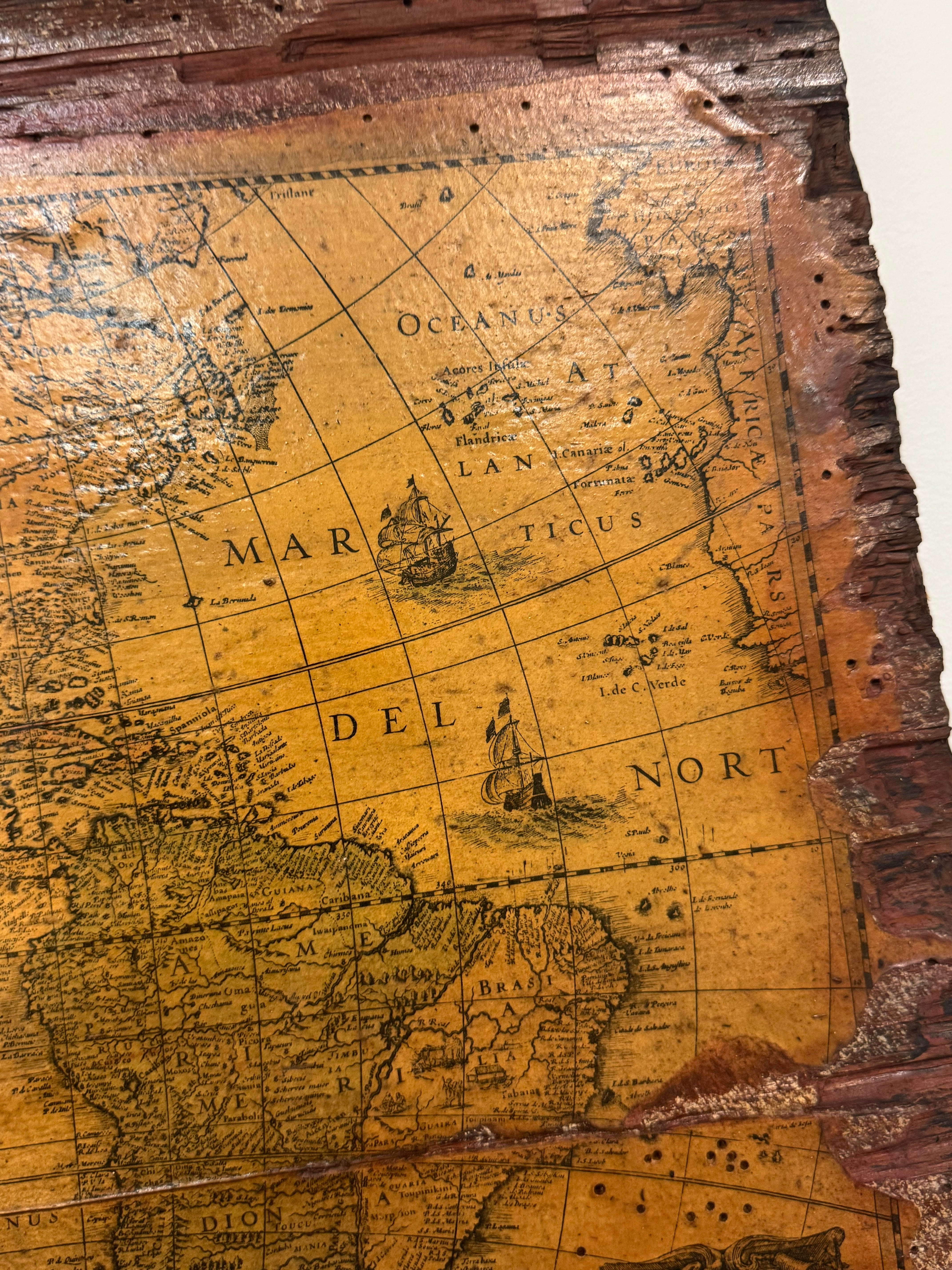 Primitive America Map Wooden Plaque