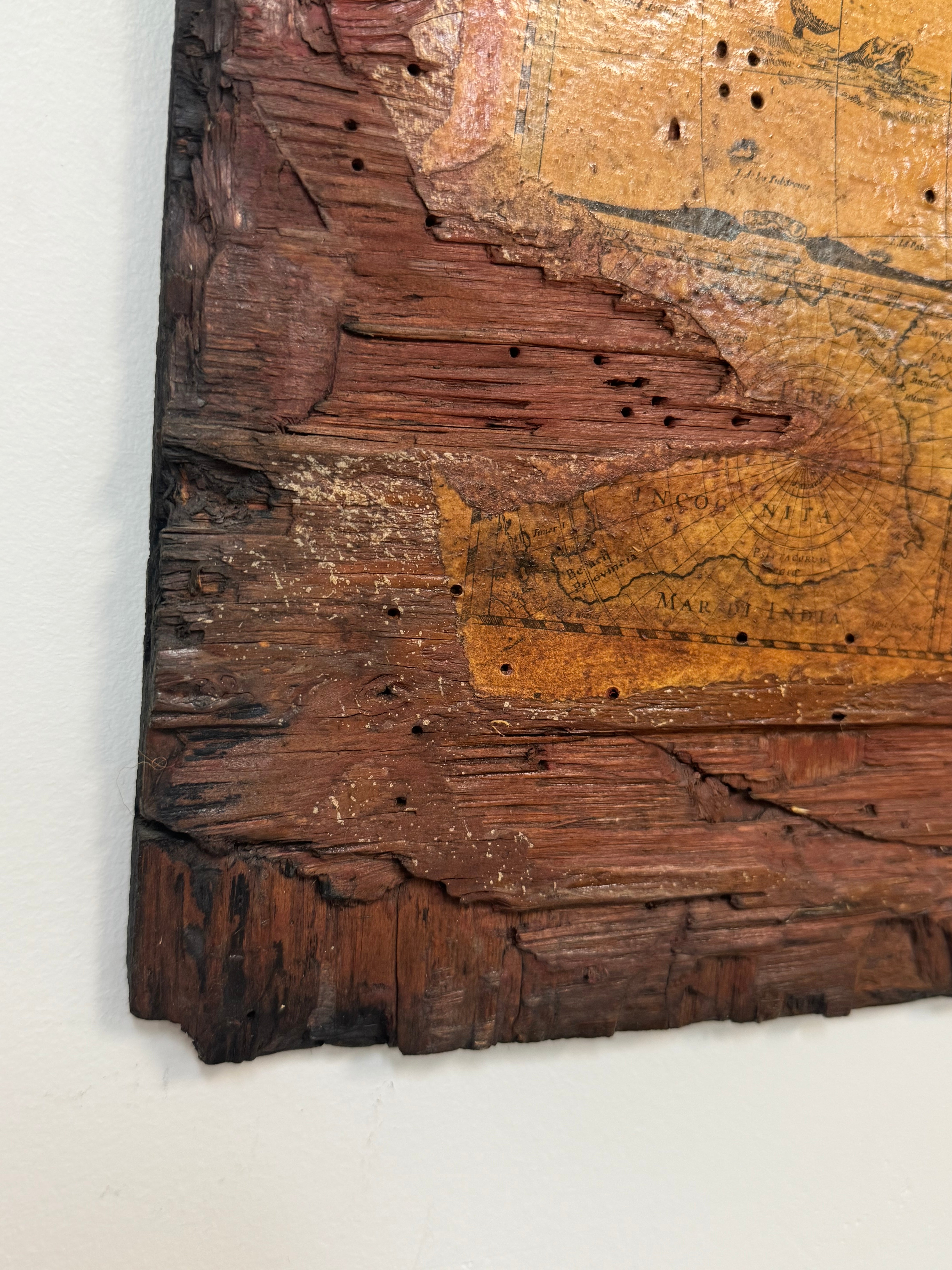 Primitive America Map Wooden Plaque