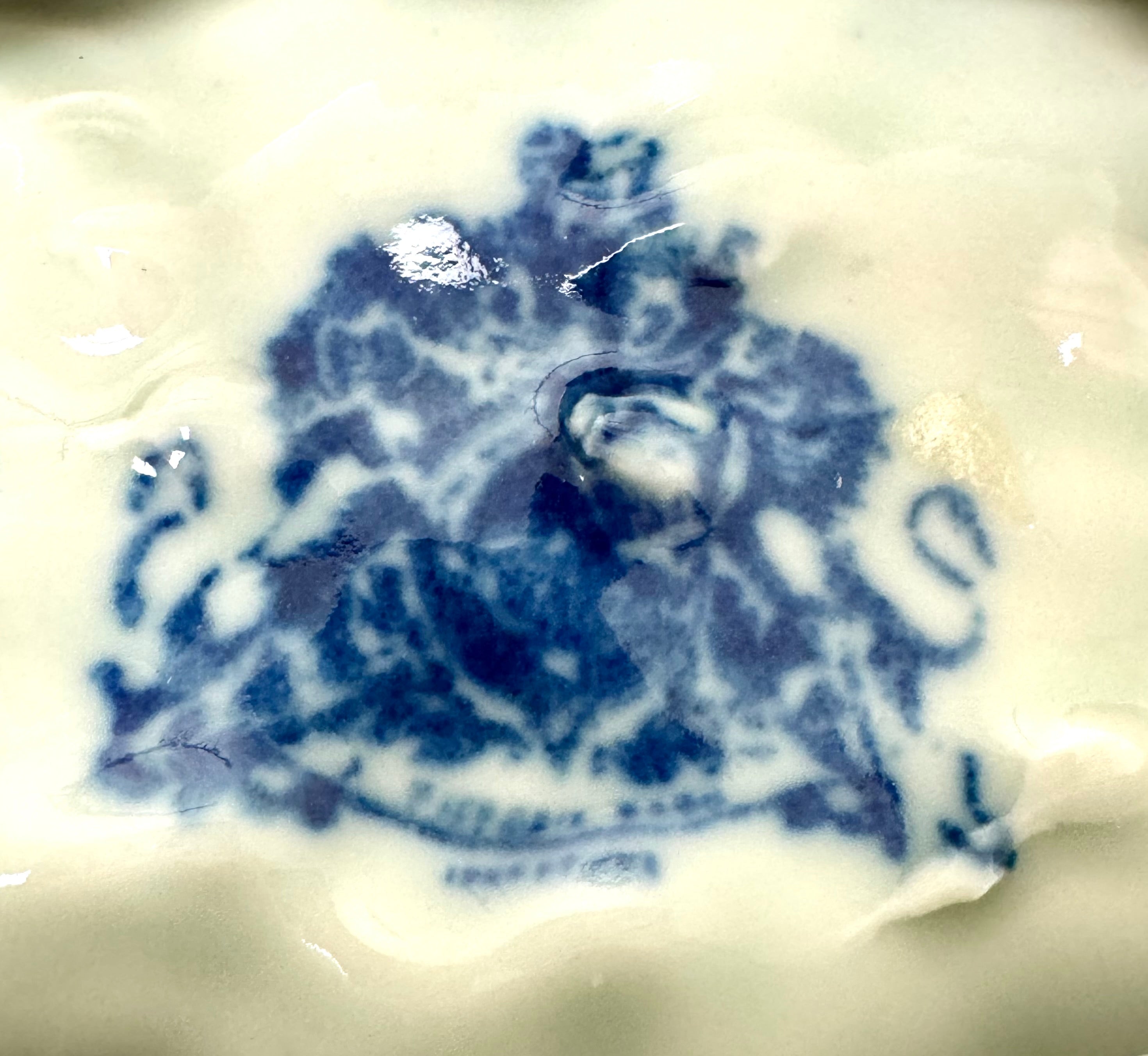 Antique Ironstone Flow Blue Jelly Mould