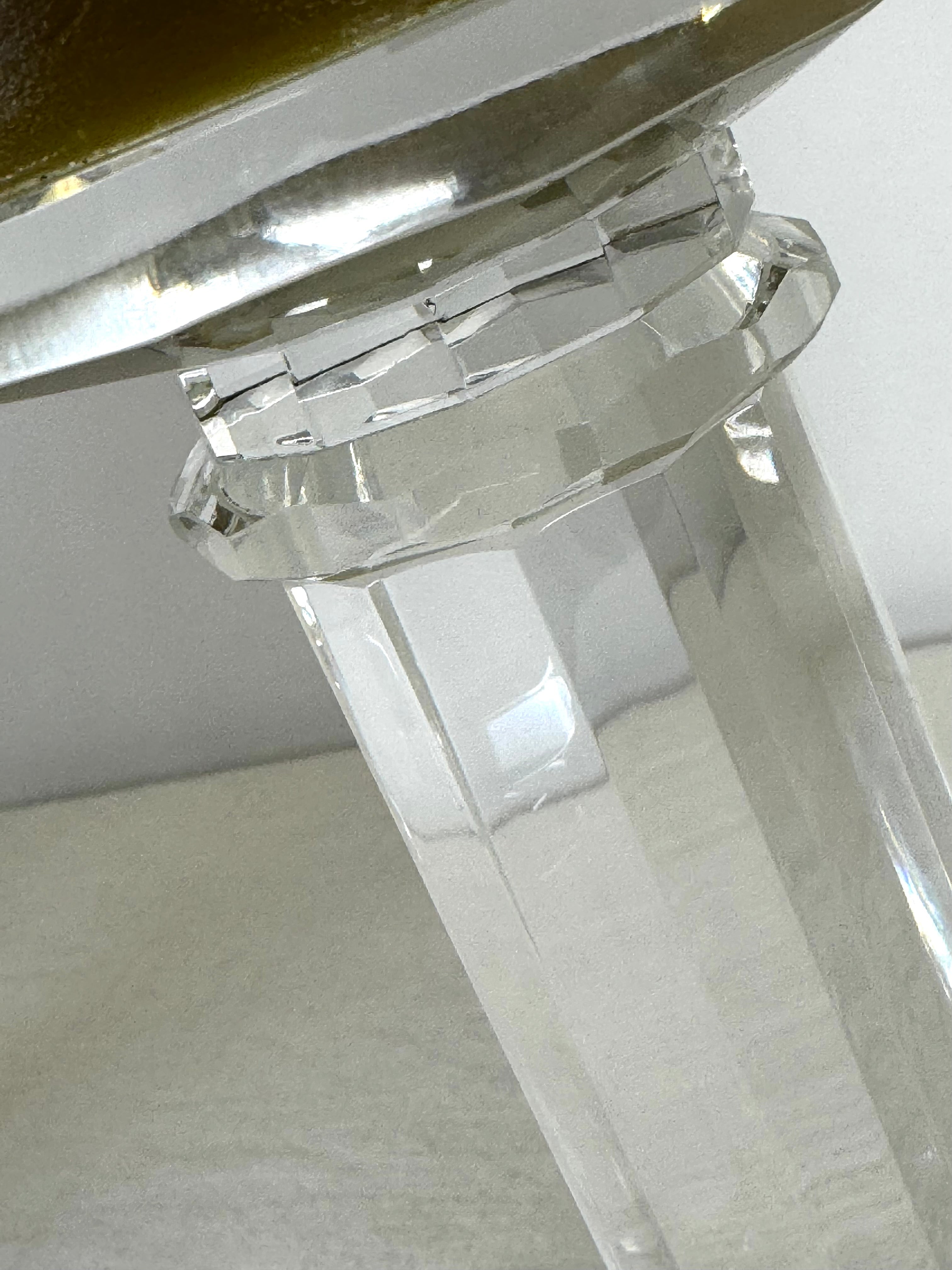 Faceted Glass Candle Holders with Candles Set of 3
