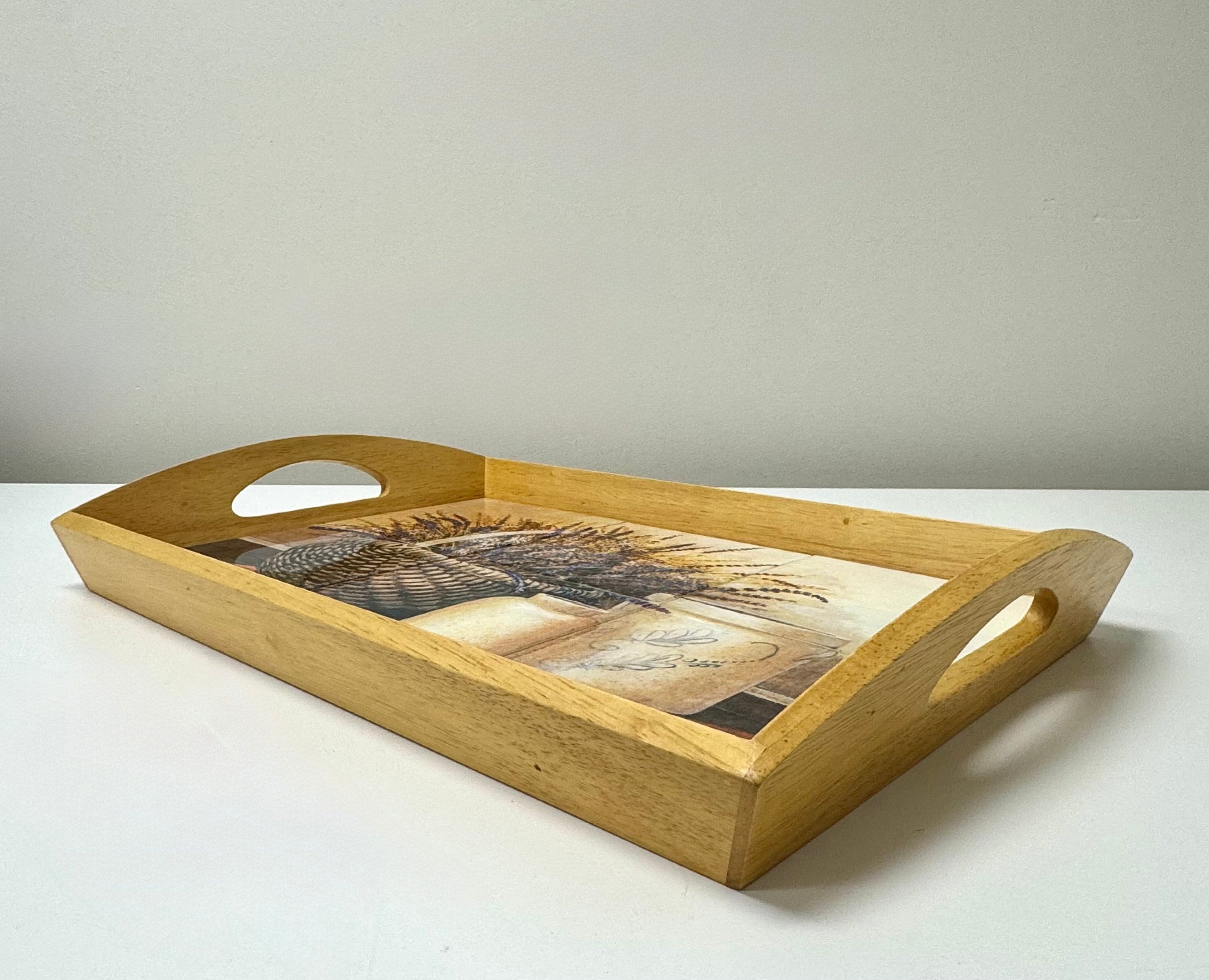 Basket of Lavender Ceramic Tile Tray