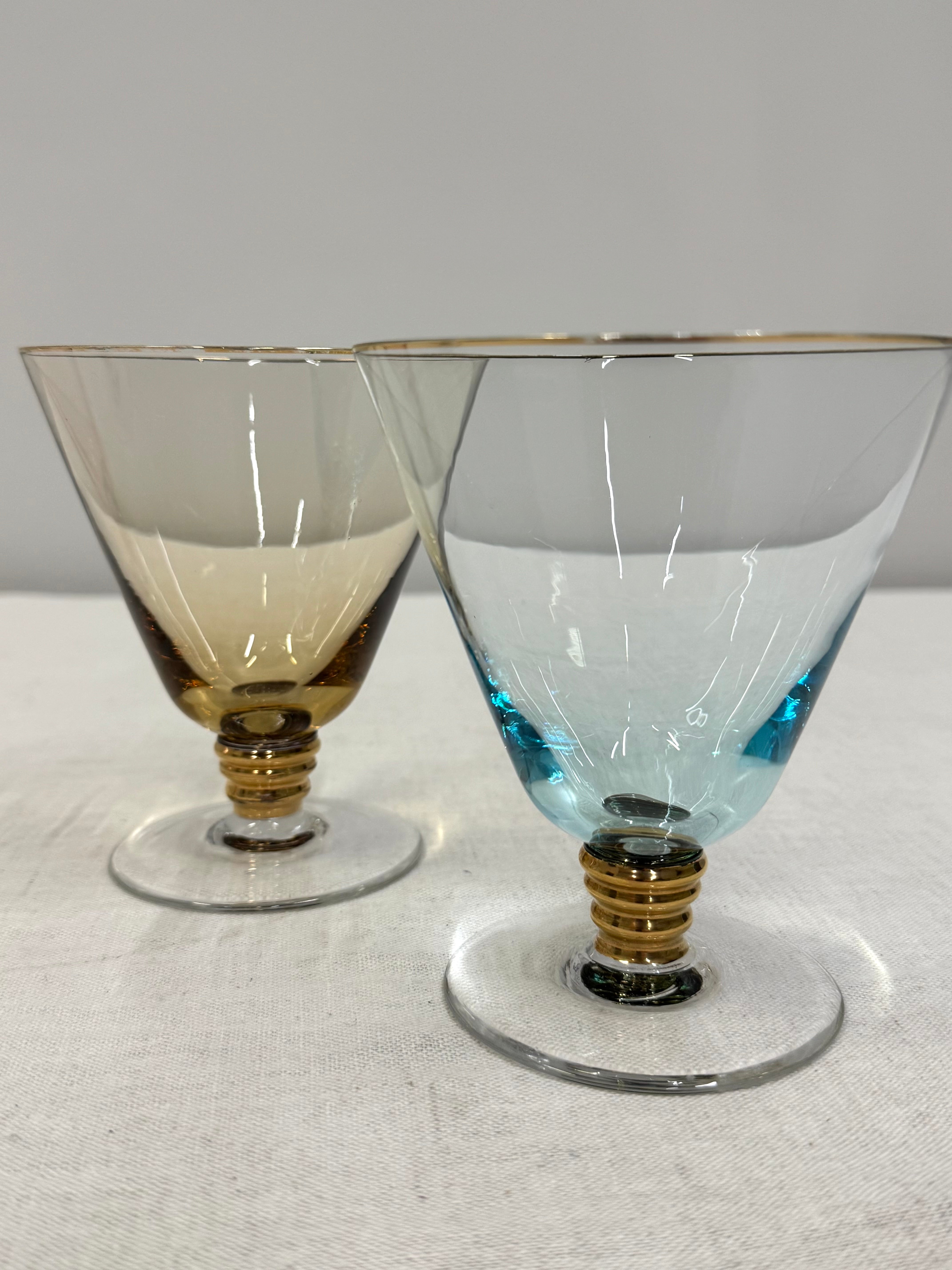Vintage Iridescent 4-1/2" Cocktail Glasses Set of 4