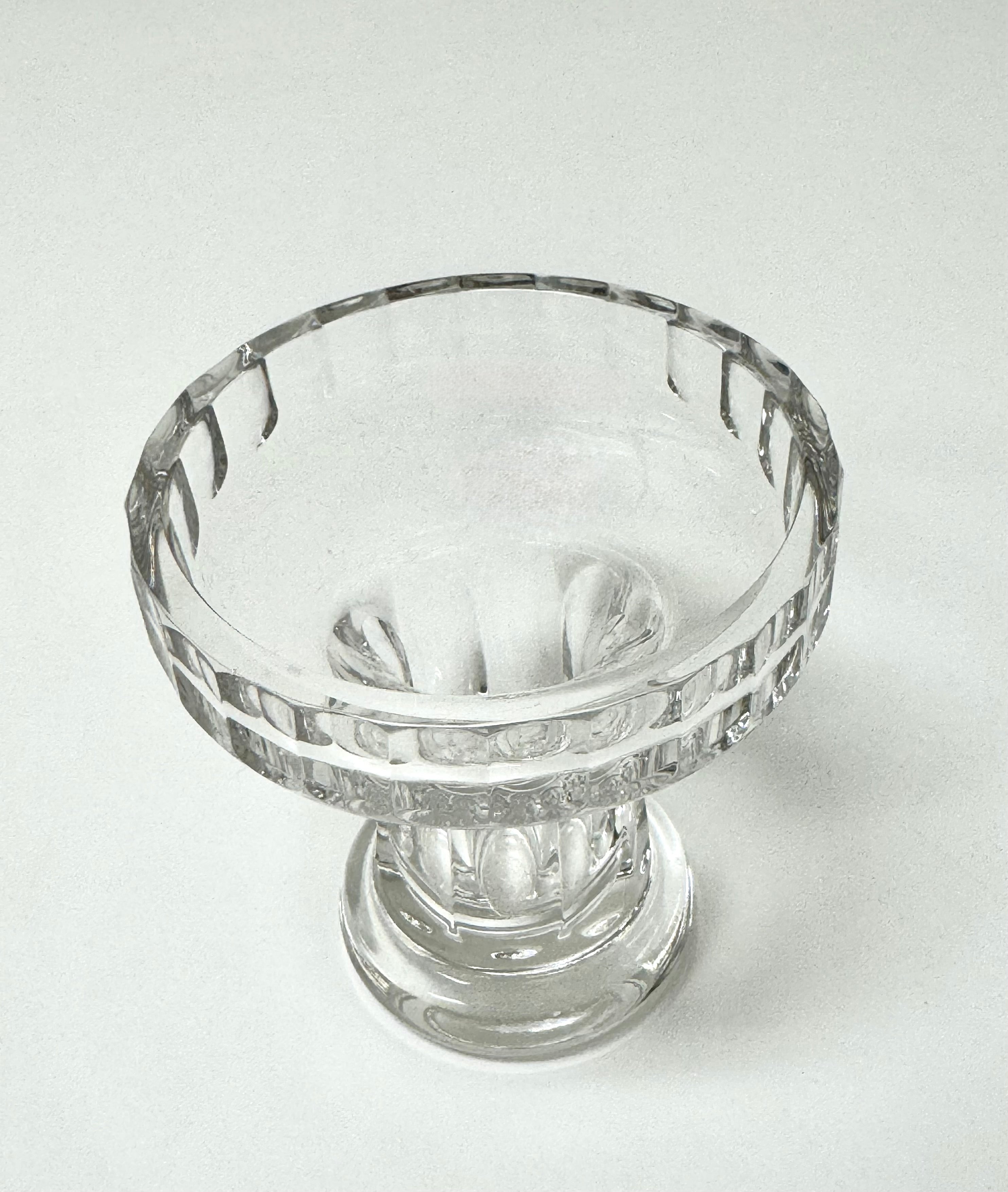 Ribbed Crystal Pedestal Candle Holder