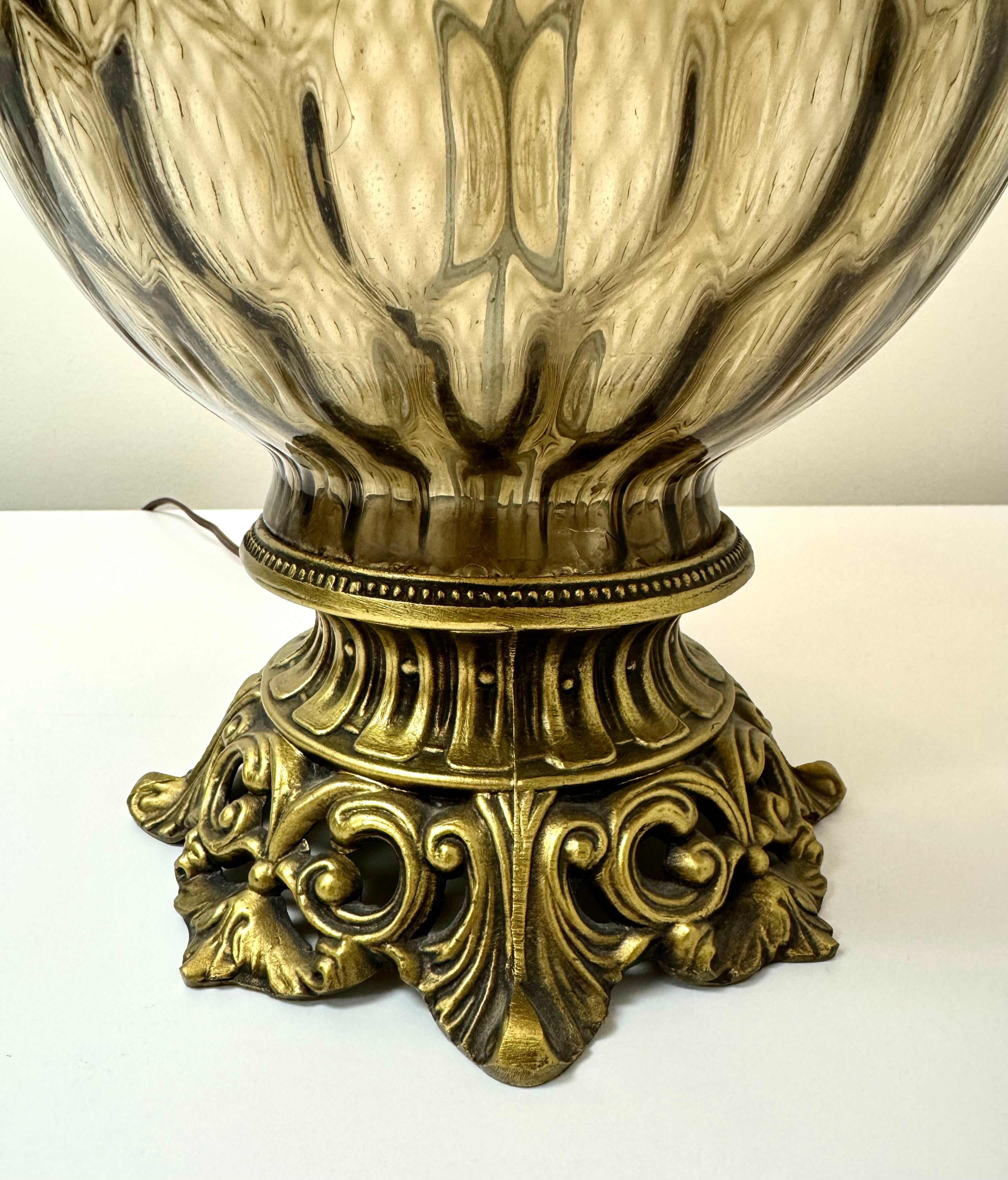 Vintage Tawny Smoke Ball Lamp