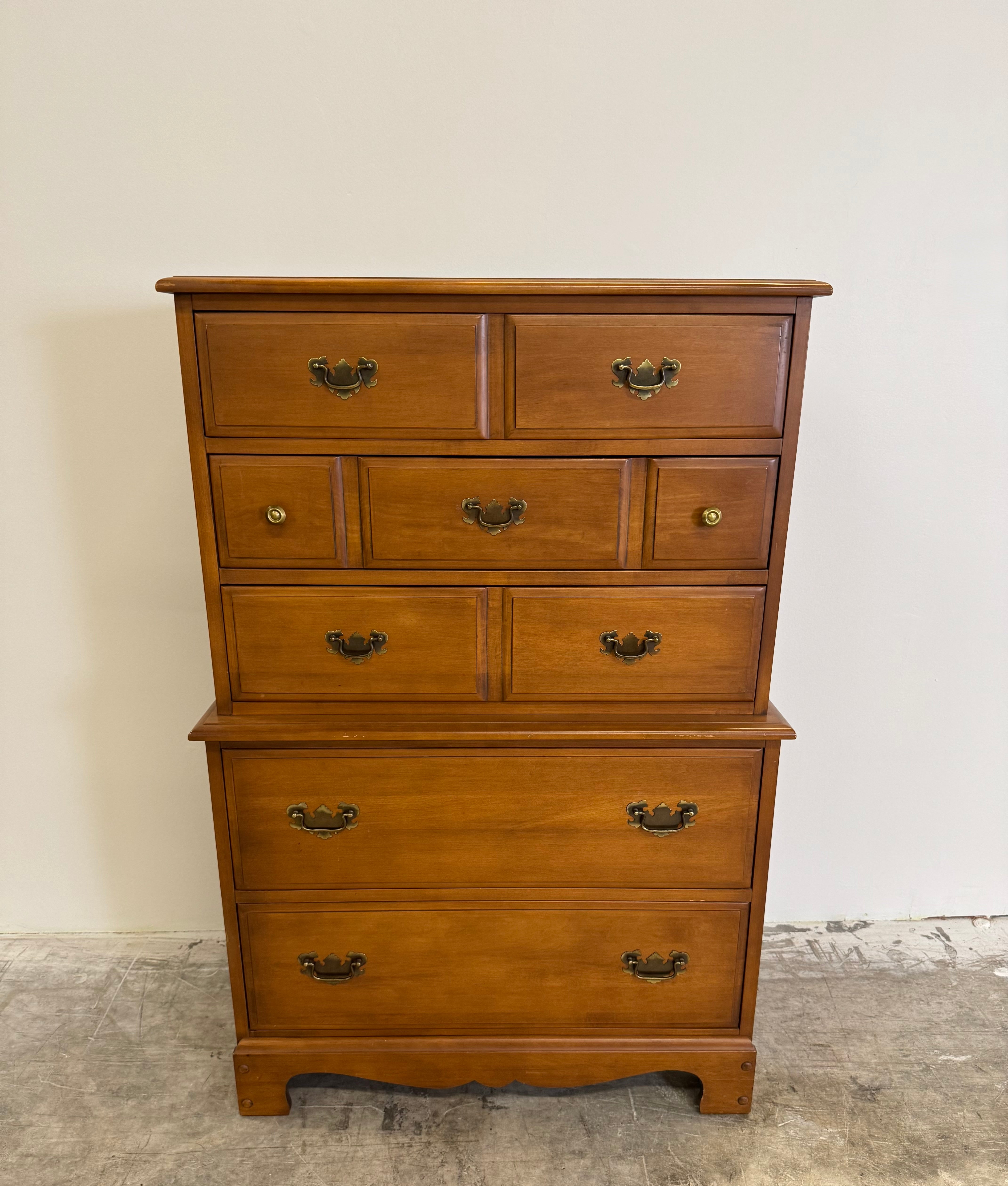 KNECHTEL 'Haddon Hall' Maple Highboy Dresser