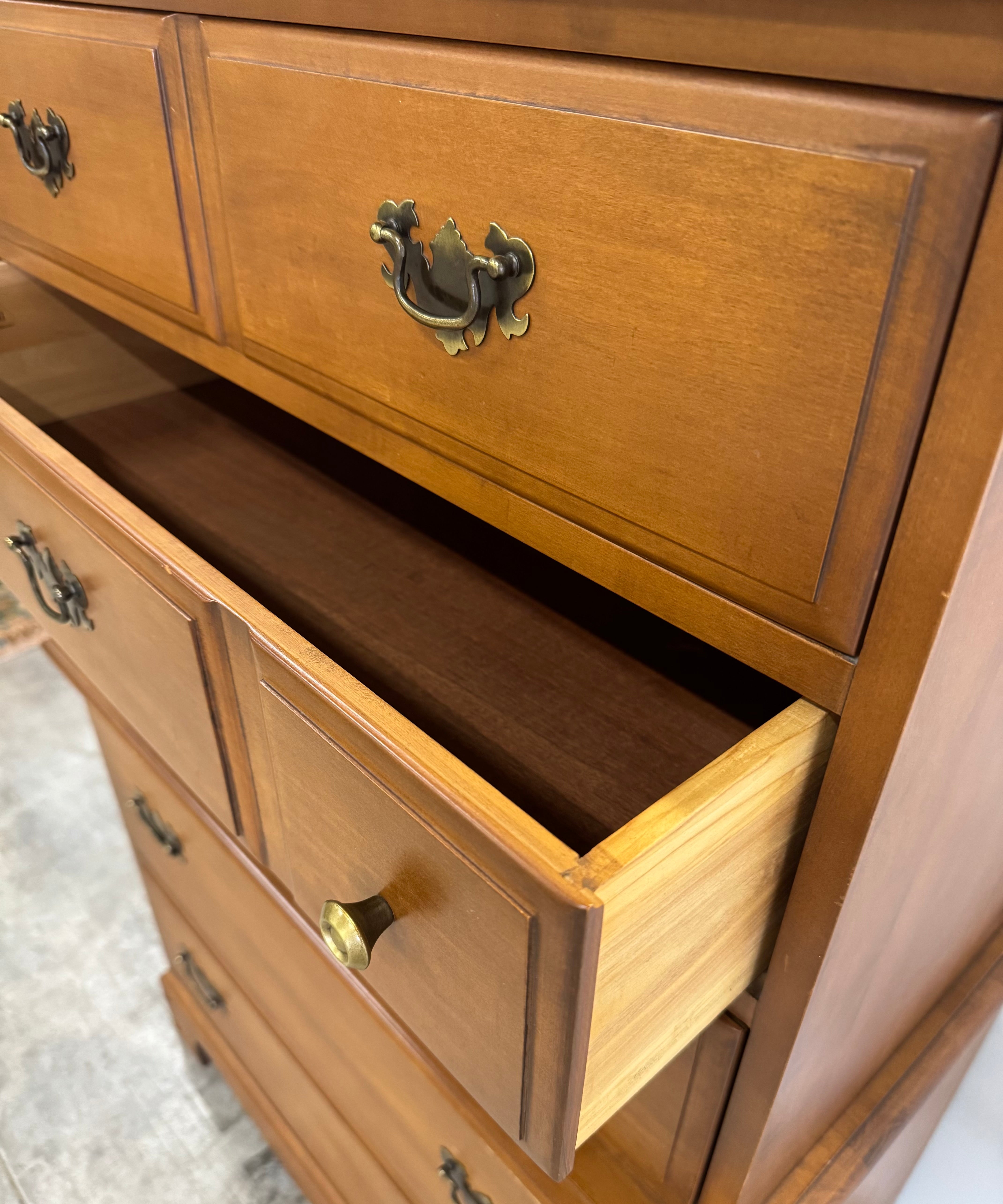 KNECHTEL 'Haddon Hall' Maple Highboy Dresser