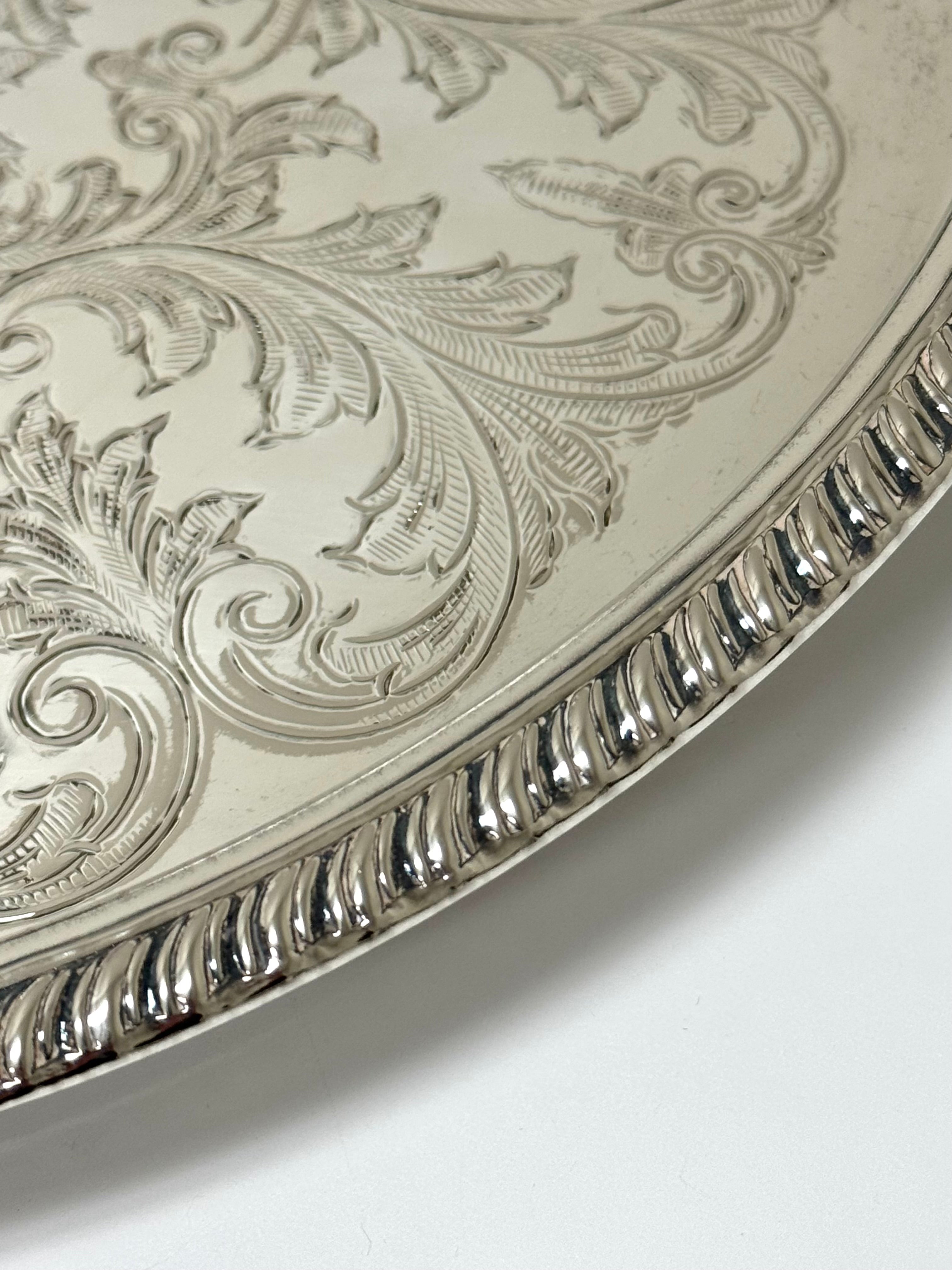 English Silverplate 15" Reticulated Tray