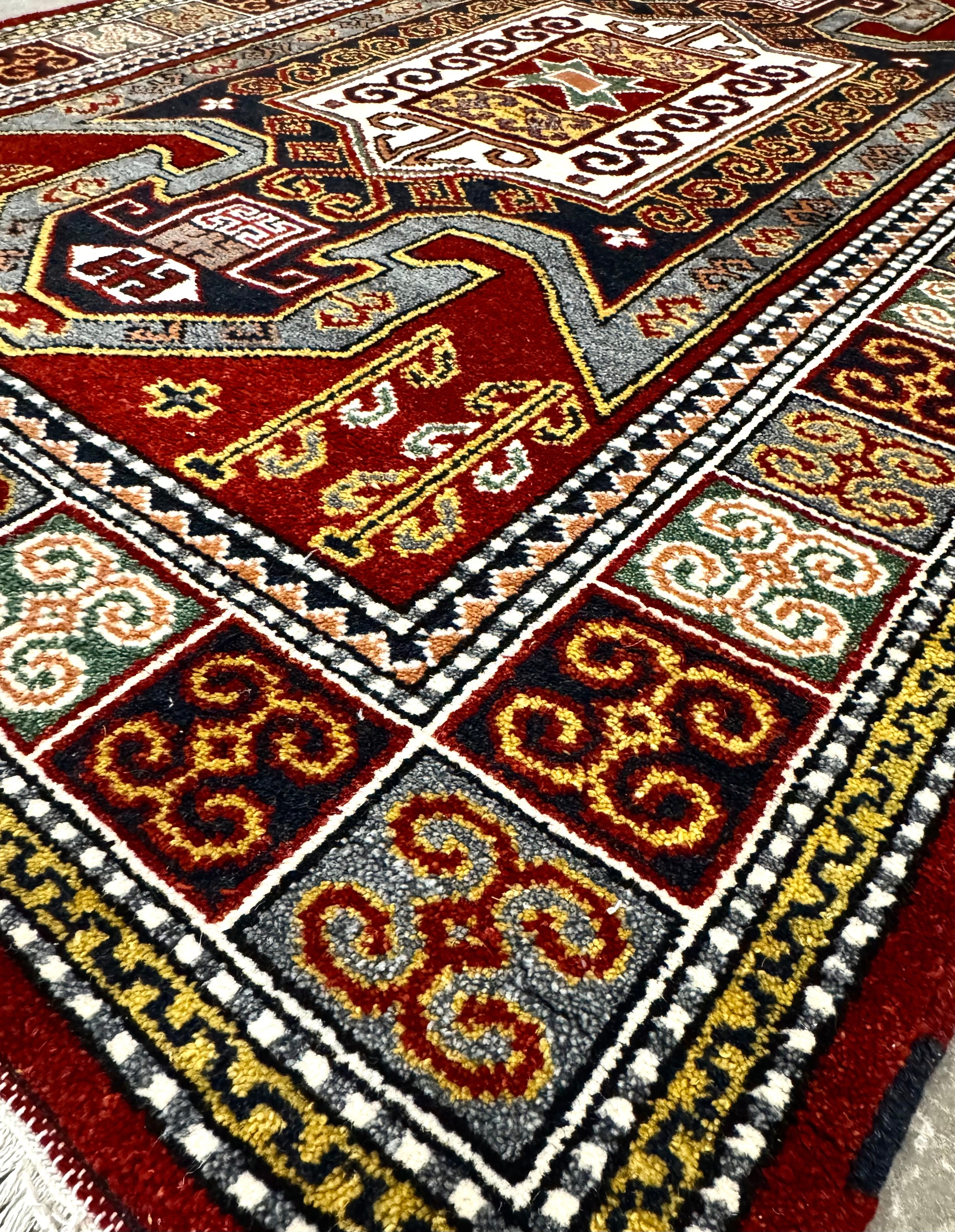 Deep Red Sewan Kazak 58" x 79" Rug