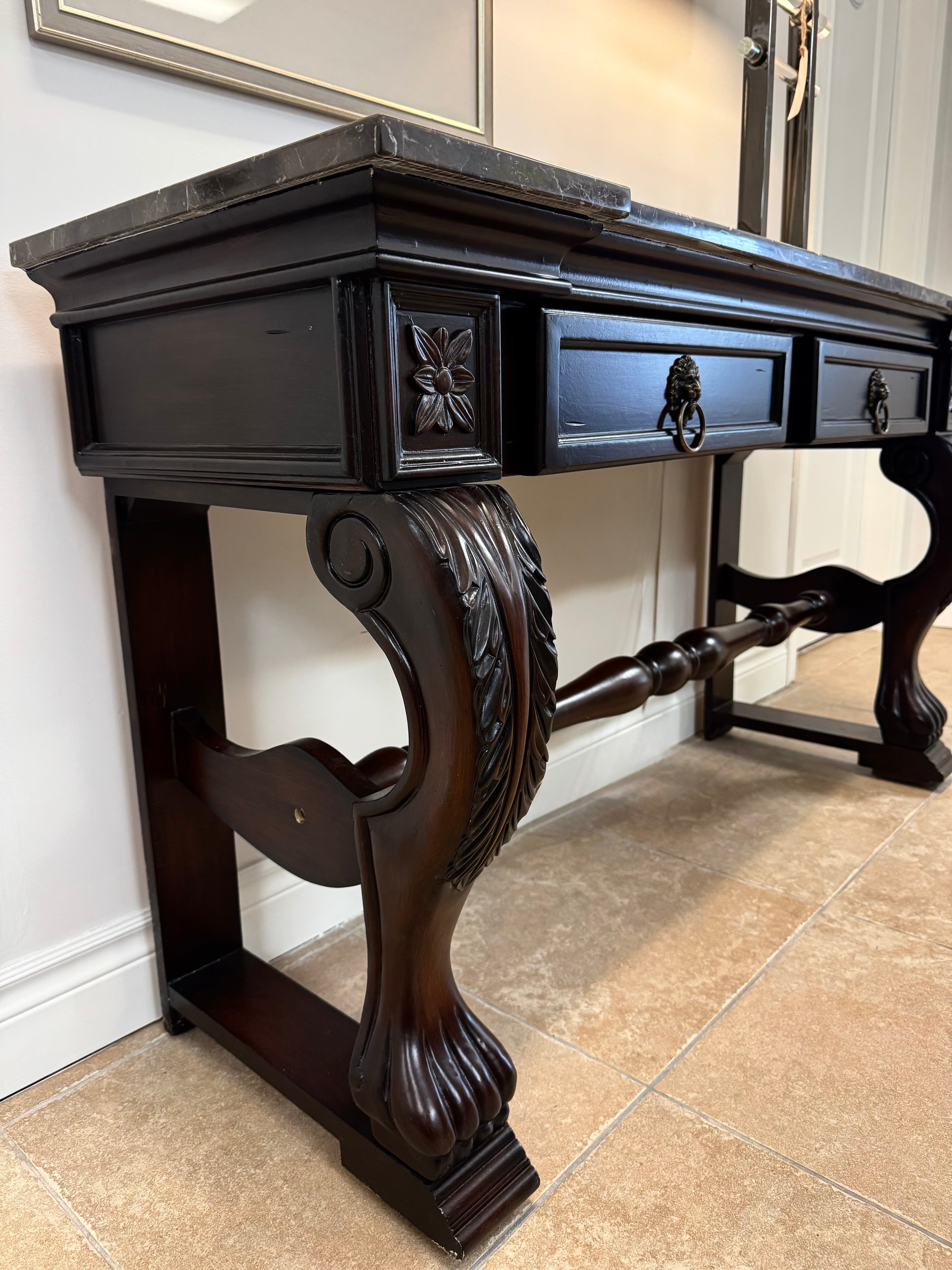 Console with Brown Marble Top