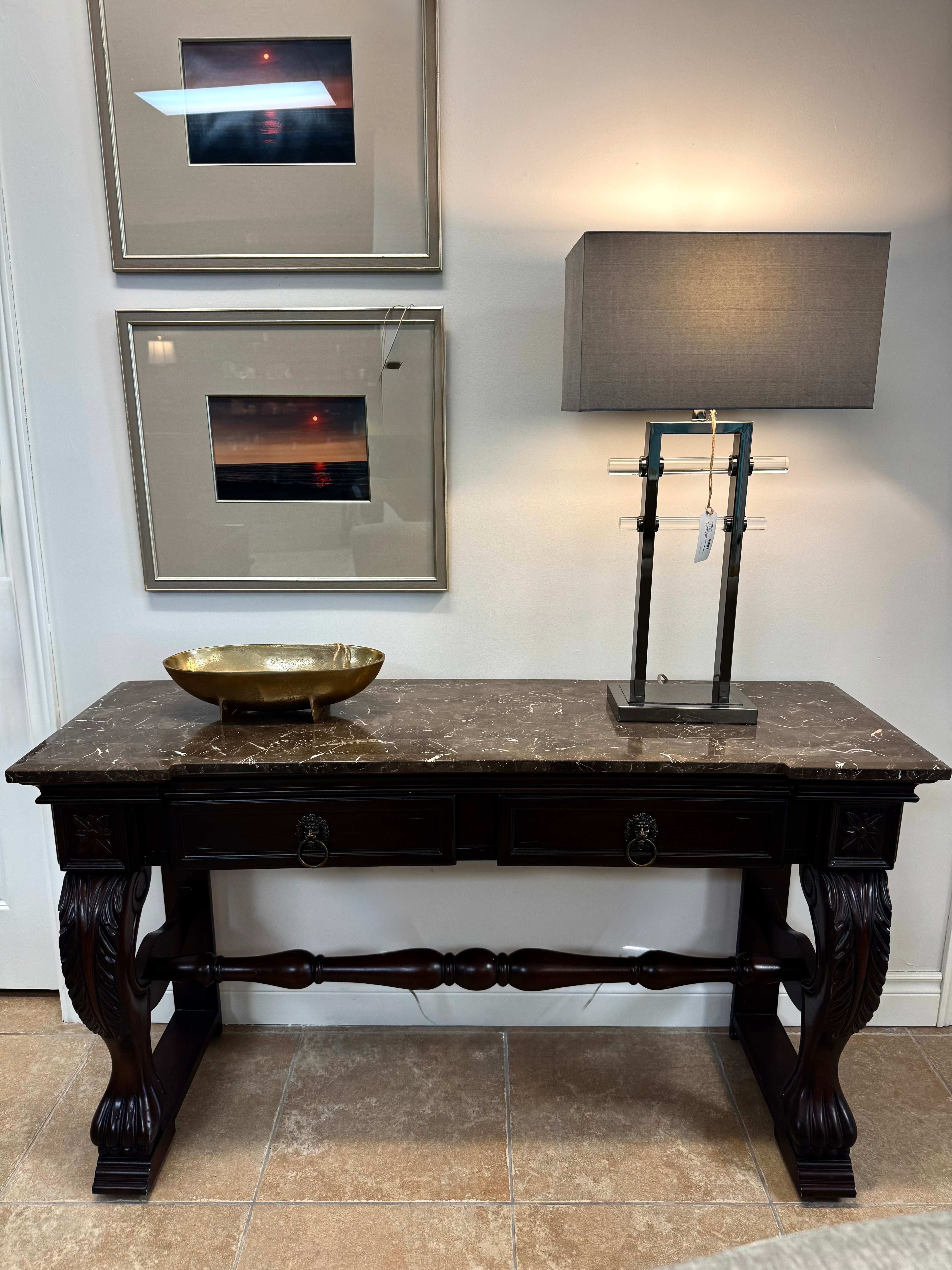 Console with Brown Marble Top