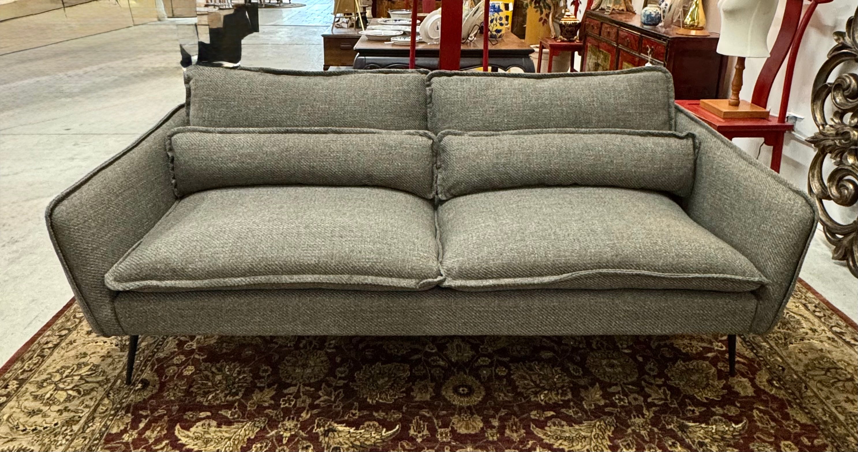 NEW Natura Brown Textured Weave 84" Sofa