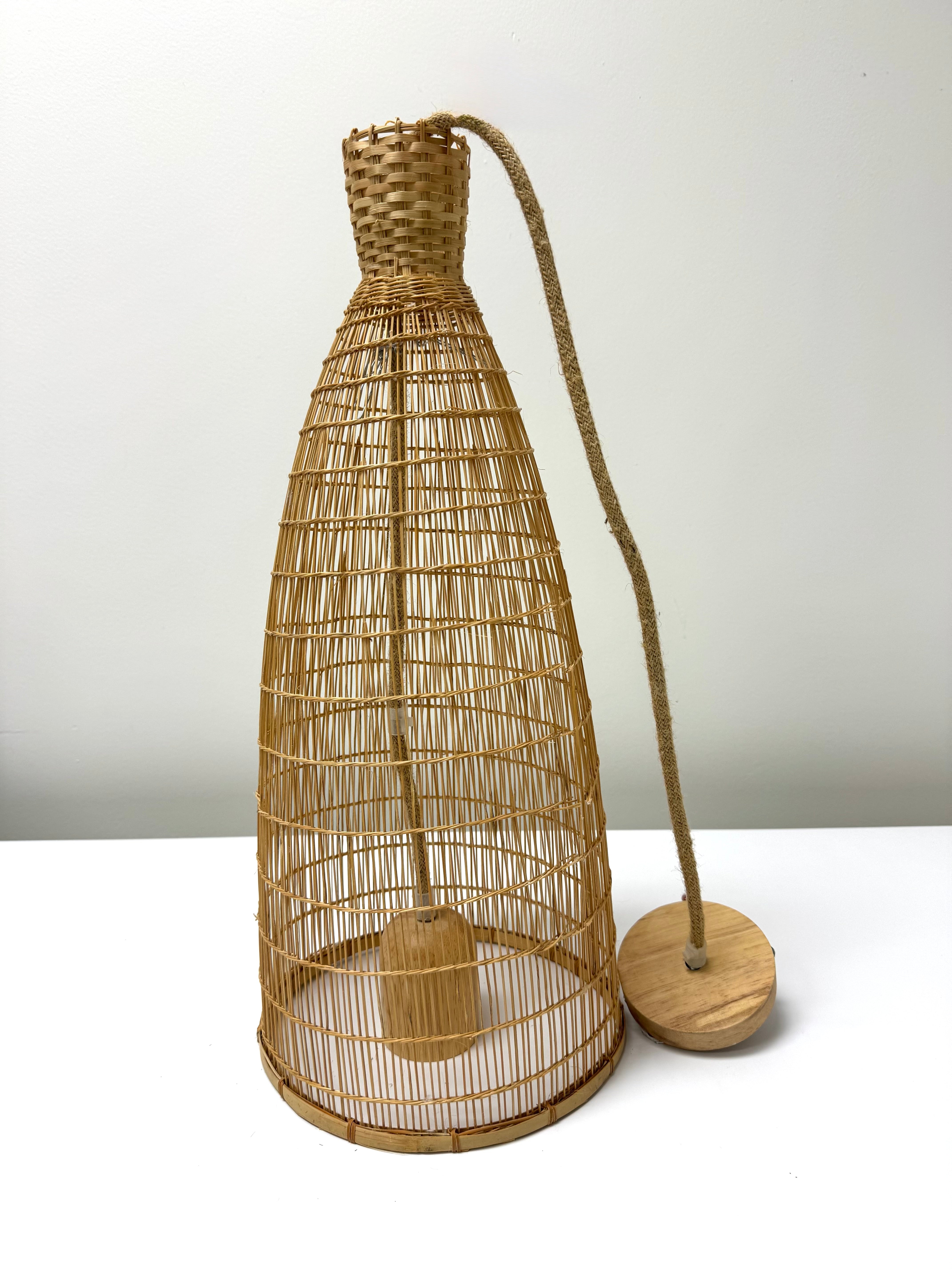 Boho Woven Basket Pendant Light