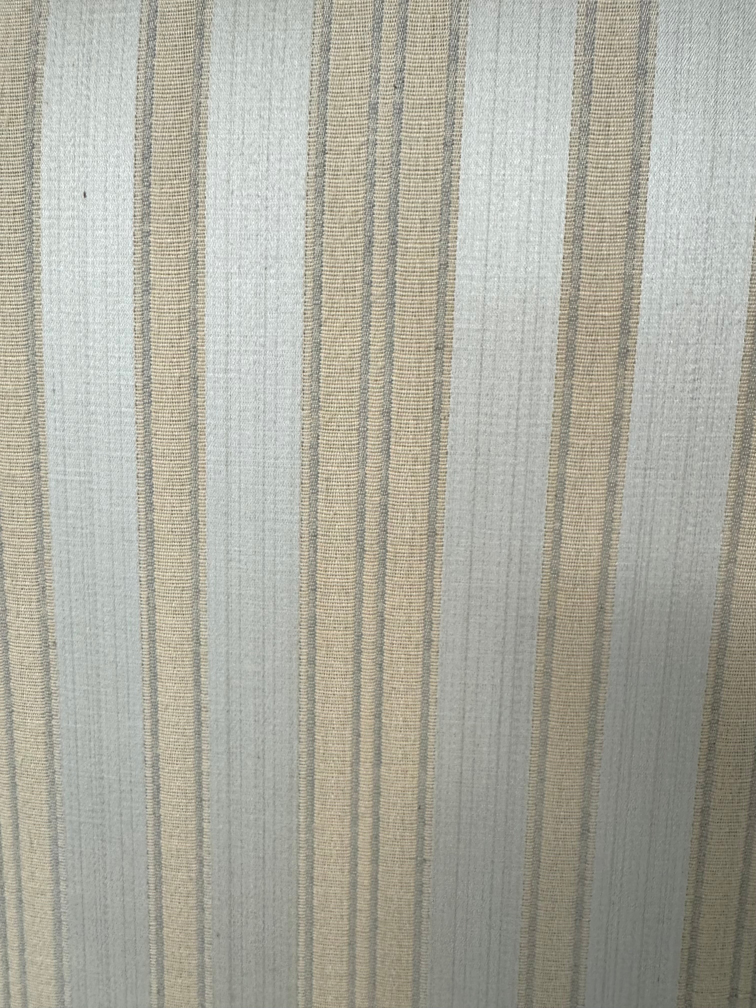 Cream and Gold Striped Wing Chair