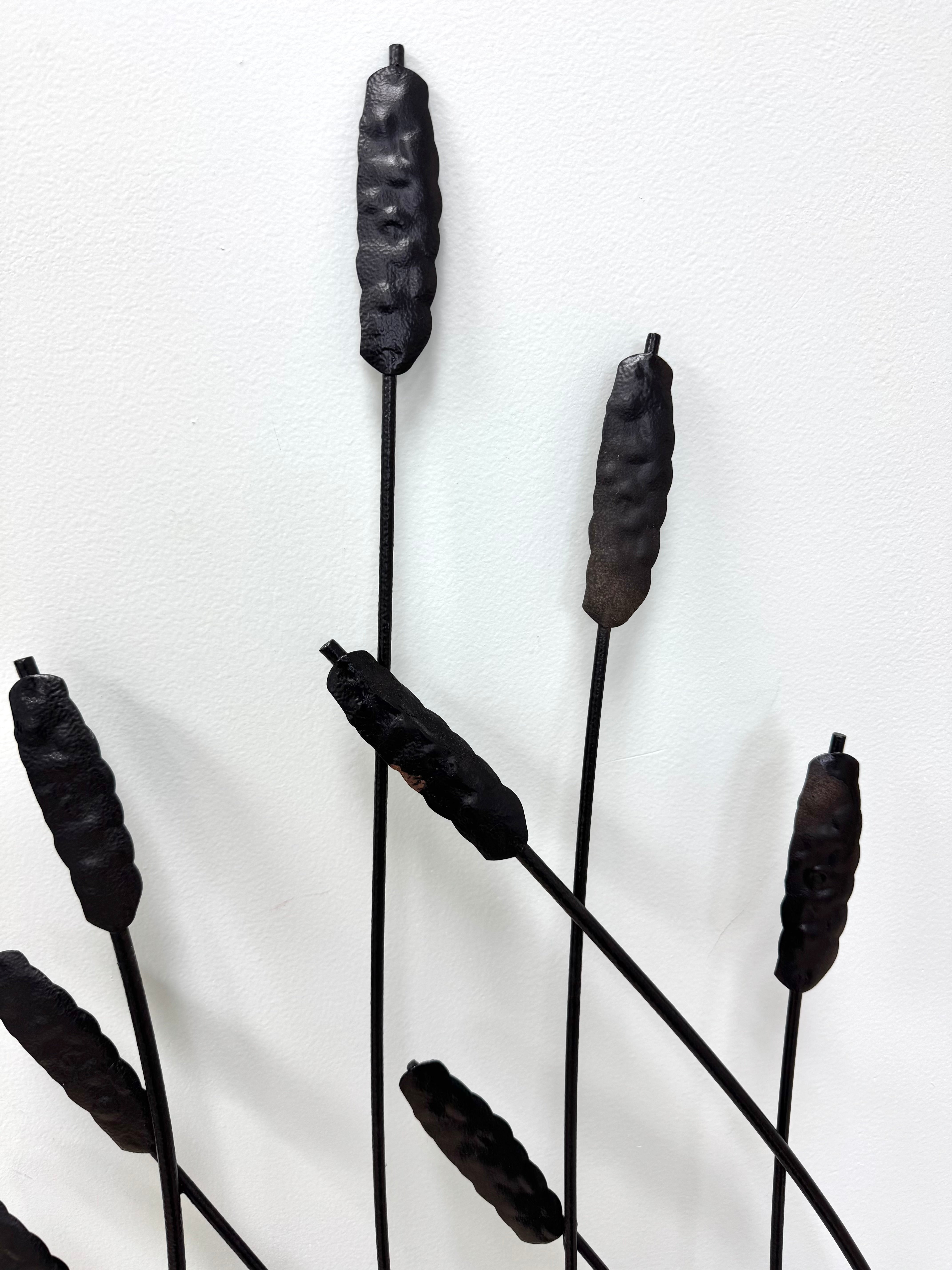 Black Cattail Garden Sculpture