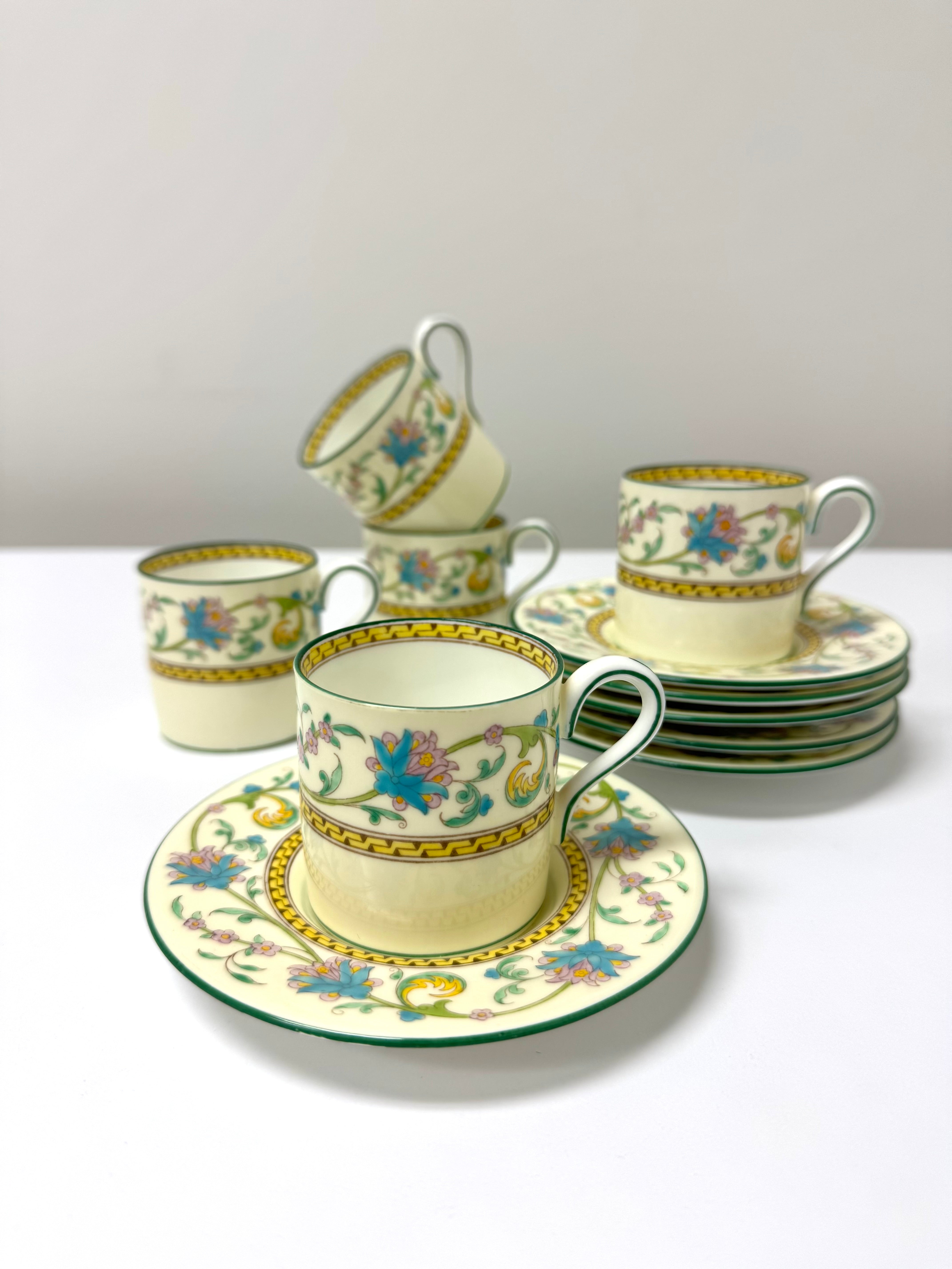 WEDGWOOD 'Shah' Demitasse Cup & Saucers Set of 5