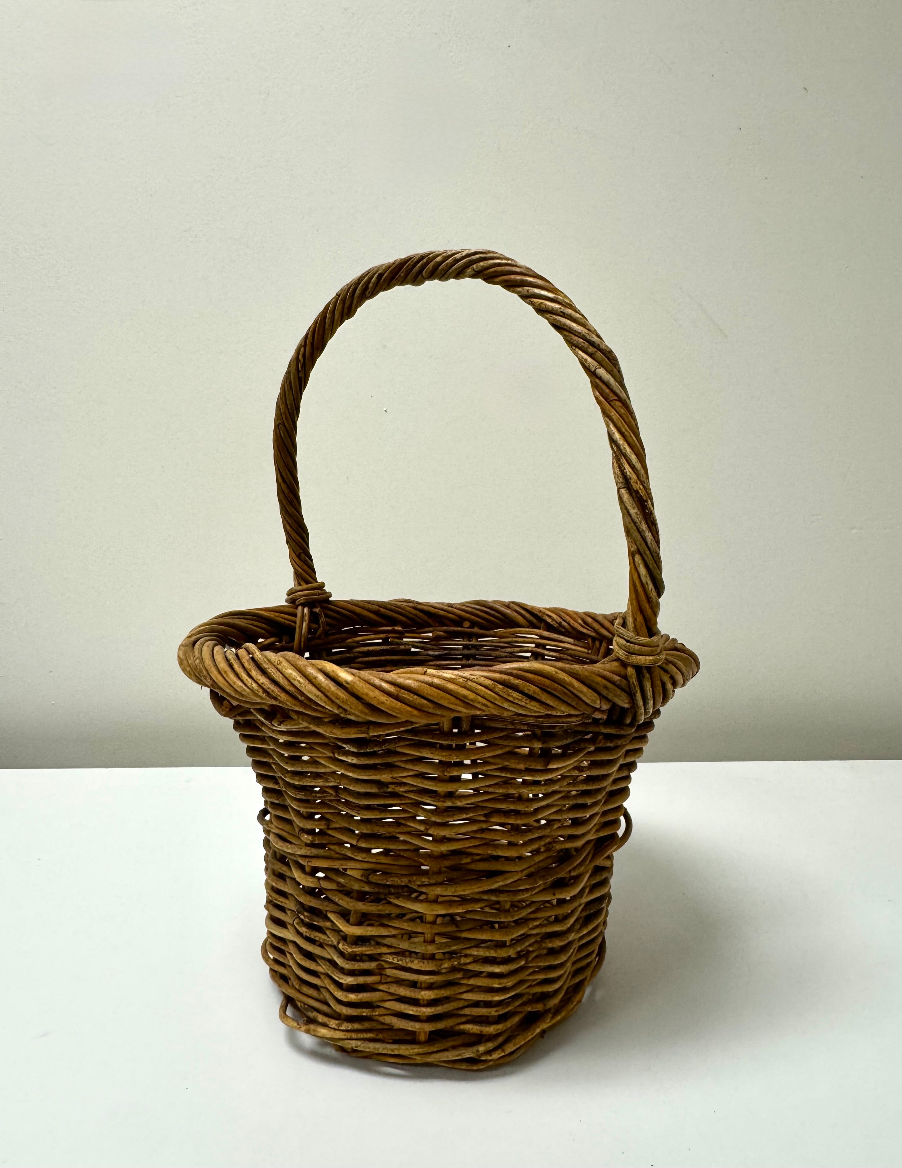 Vintage Wicker Flower Basket