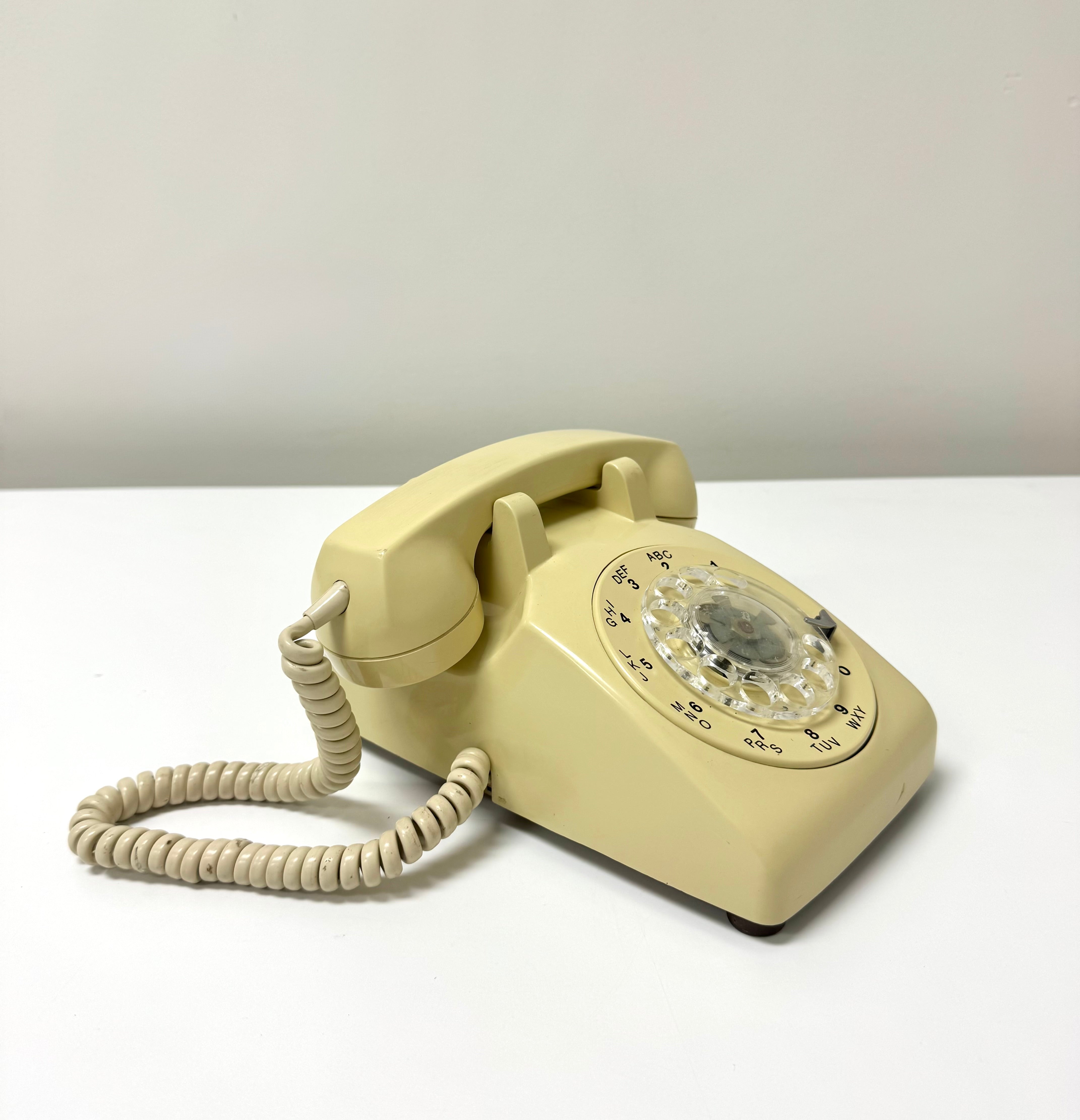 Vintage Almond Rotary Telephone