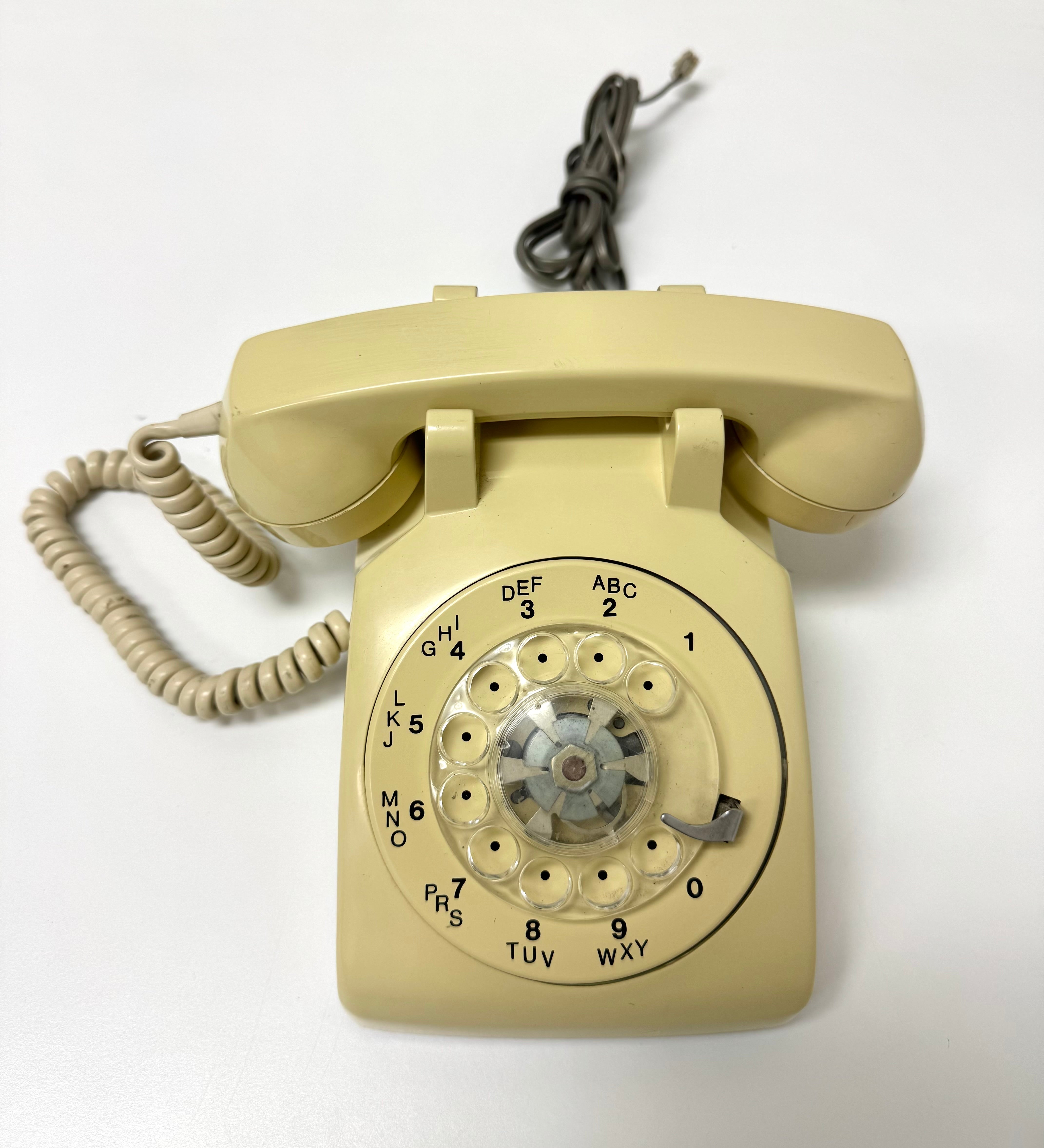 Vintage Almond Rotary Telephone