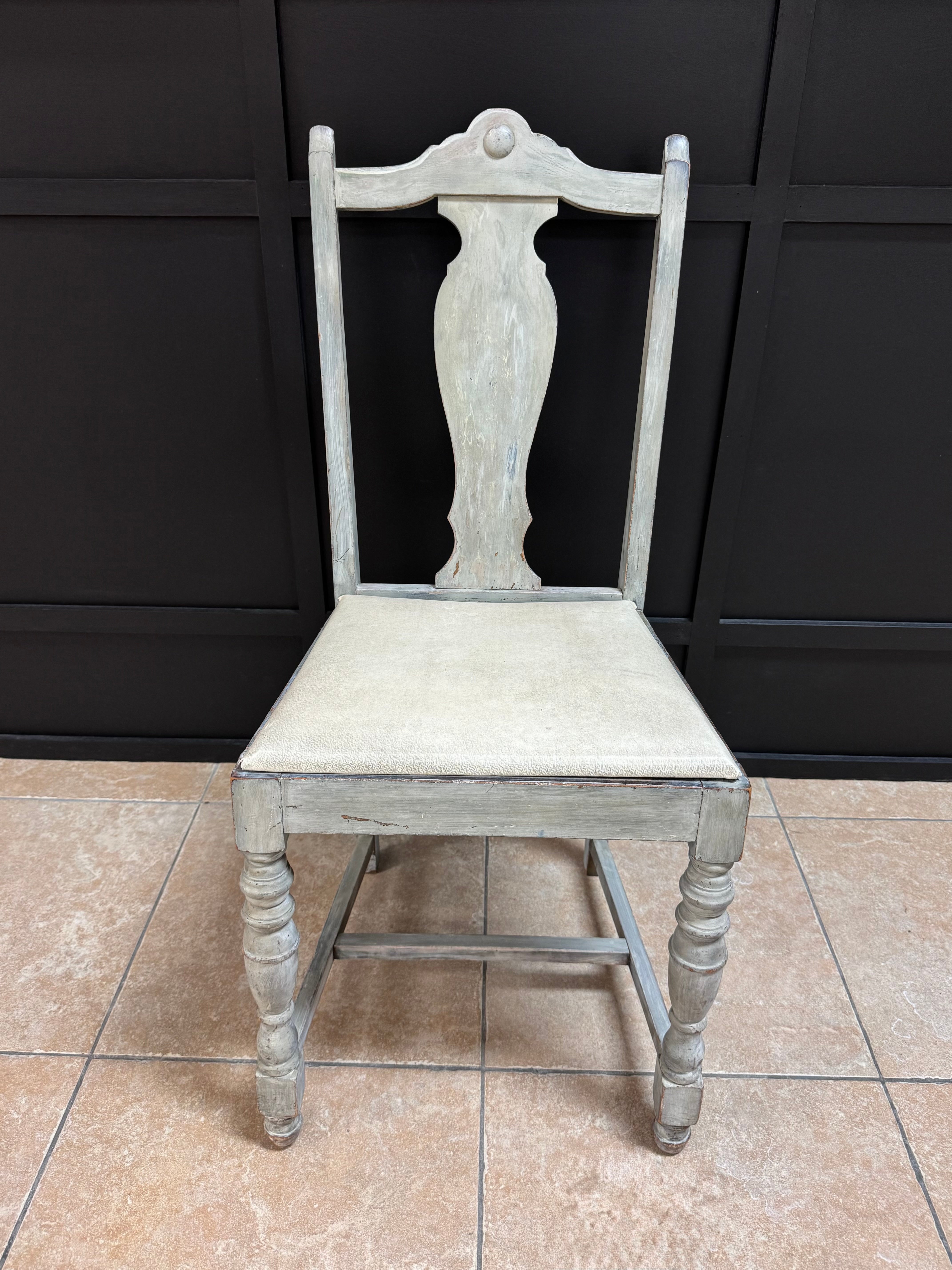 Distressed Light Gray Chair