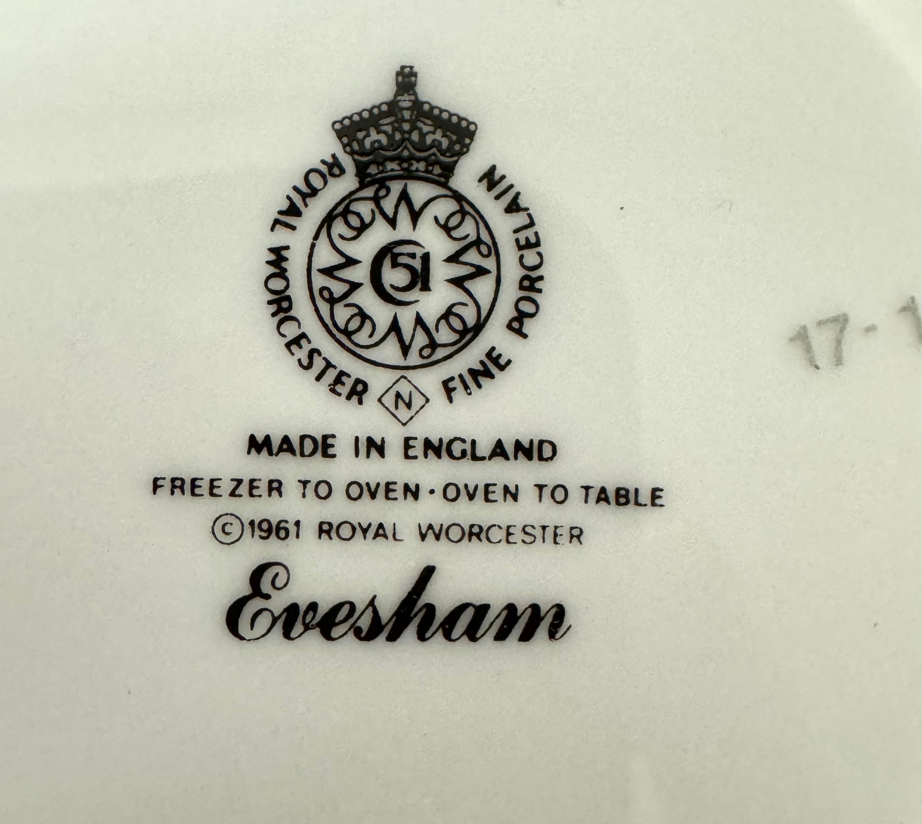 ROYAL WORCESTER 'Evesham' Cups & Saucers Set of 6