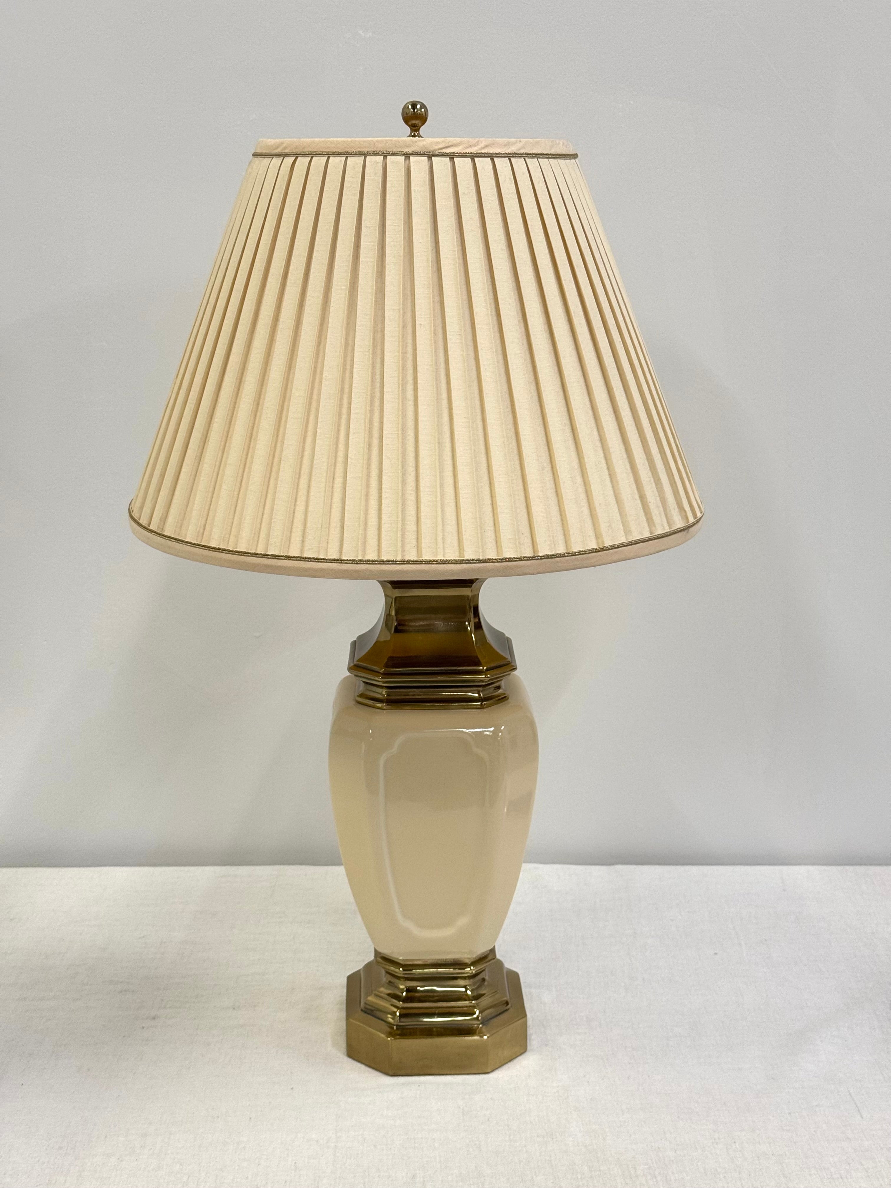 Vintage STIFFEL Cream Ceramic Lamp