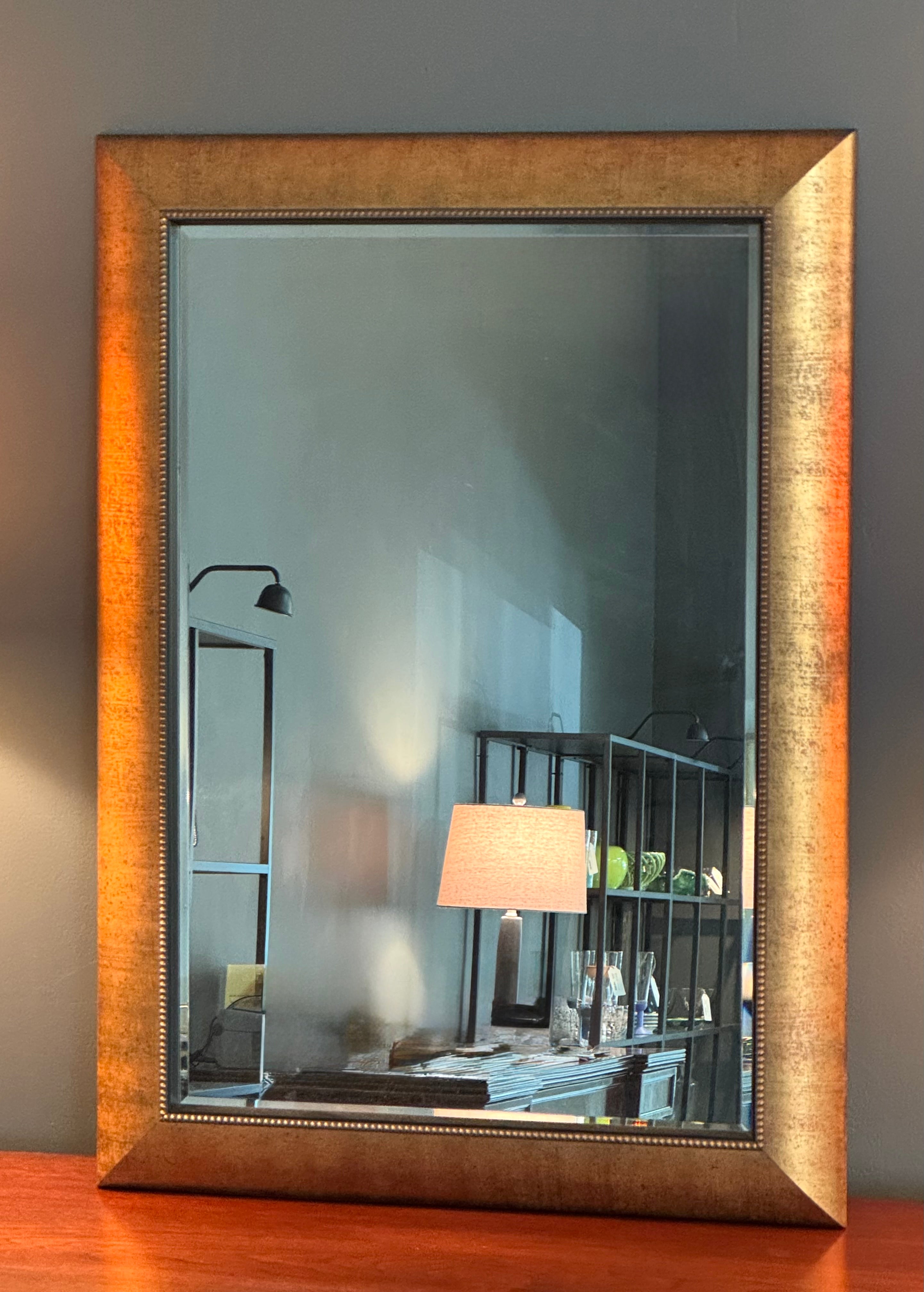 Burnished Gold Beaded Mirror