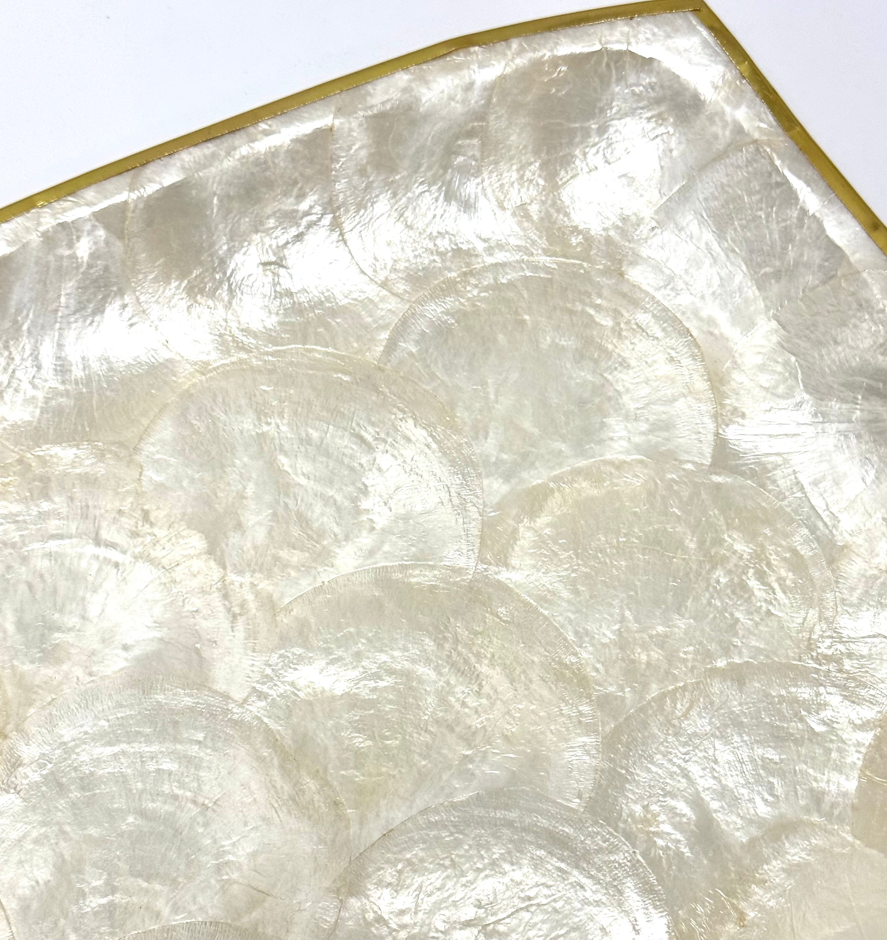 Capiz Tray with Gold Rim