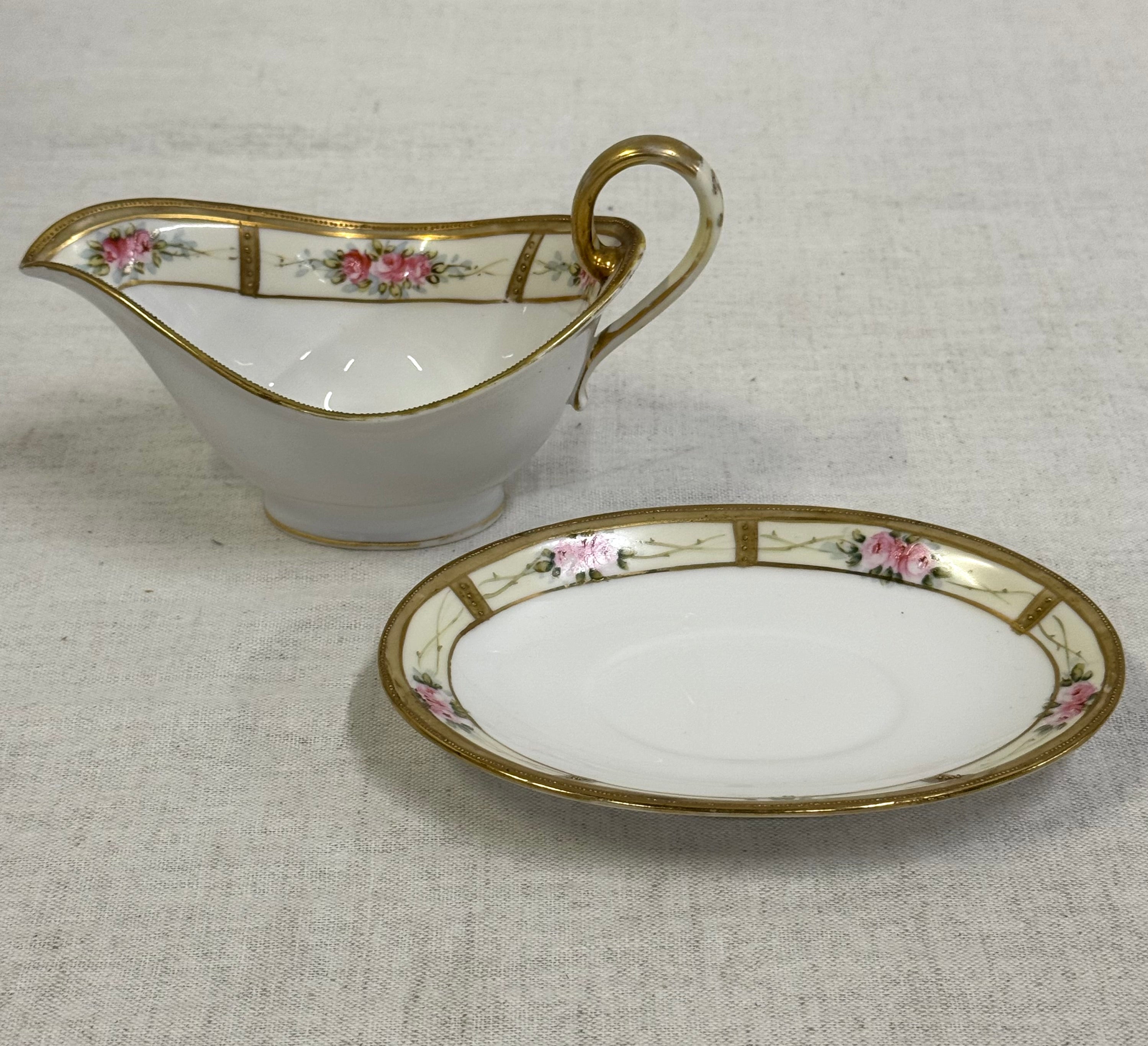 Antique NIPPON Sauce Boat with Plate