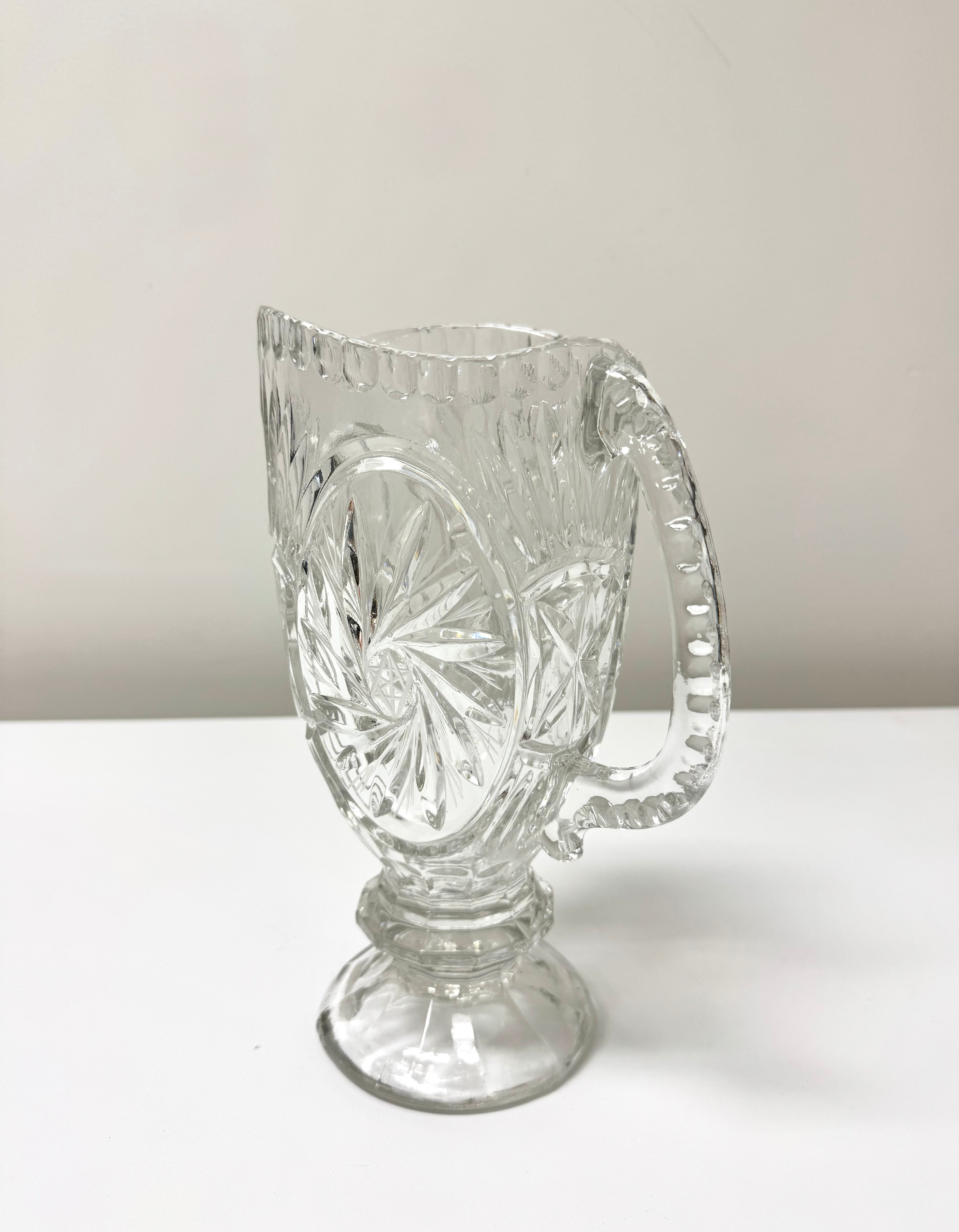 Pinwheel Crystal Footed Pitcher