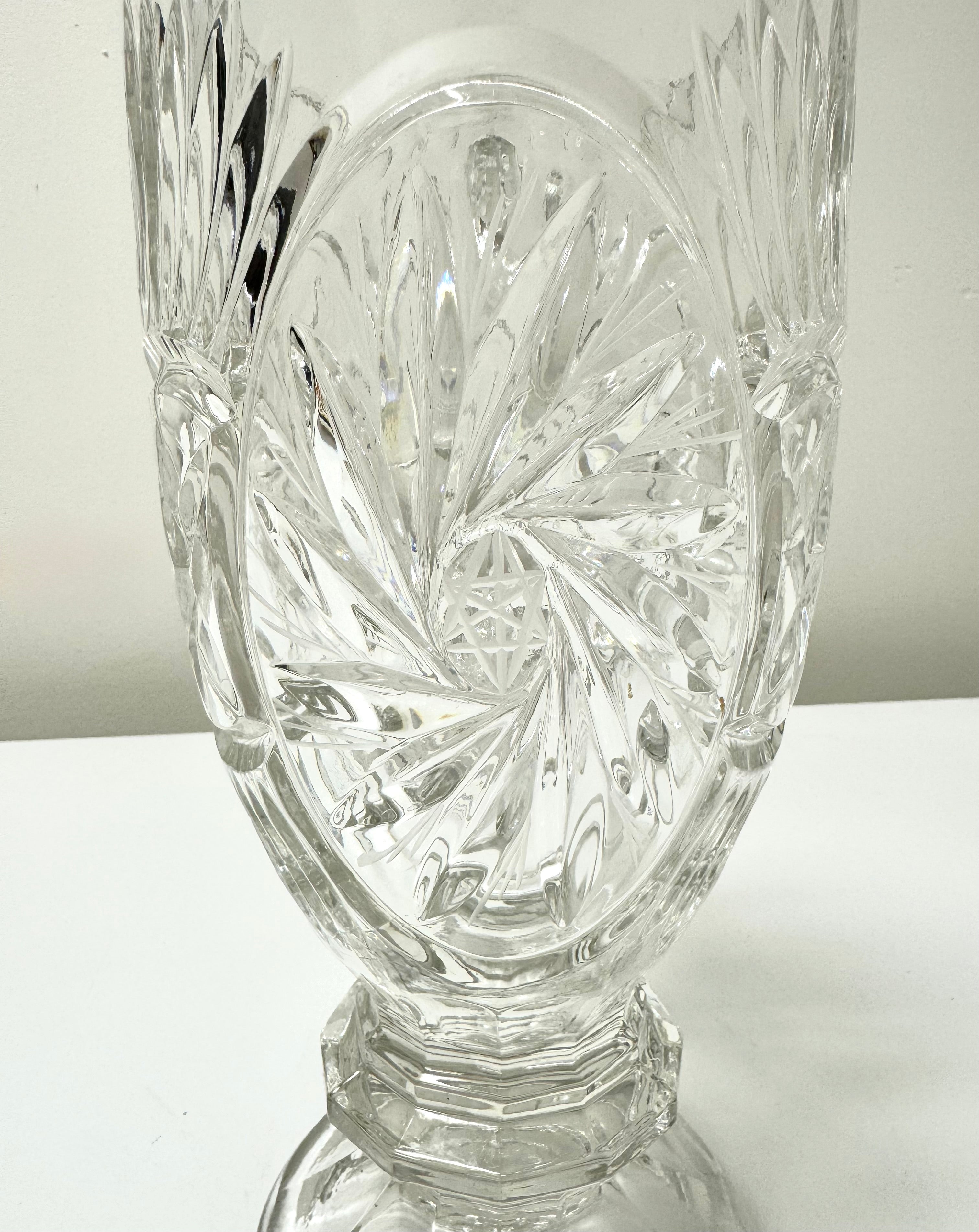Pinwheel Crystal Footed Pitcher
