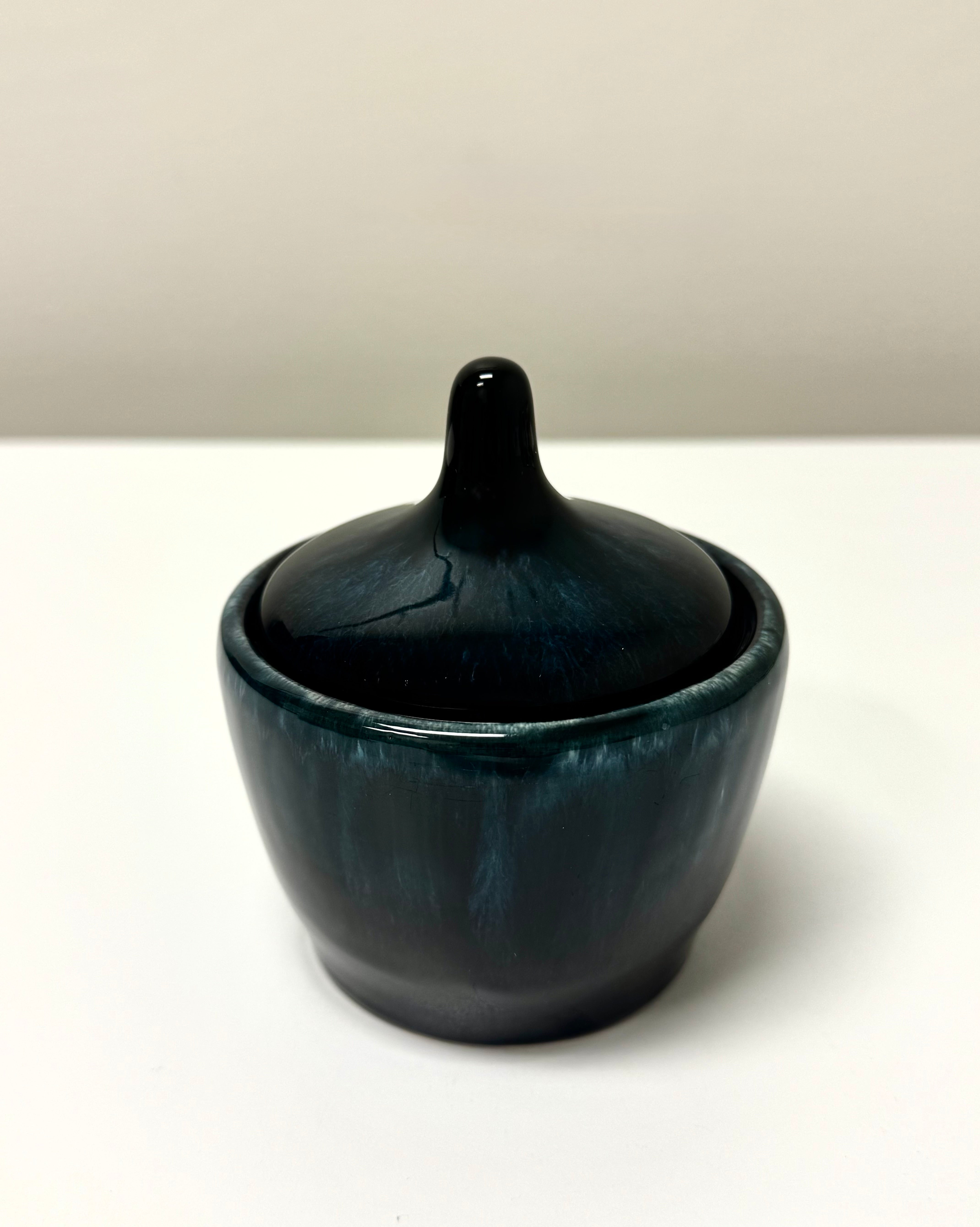 Vintage BLUE MOUNTAIN POTTERY Blue Glaze Covered Bowl