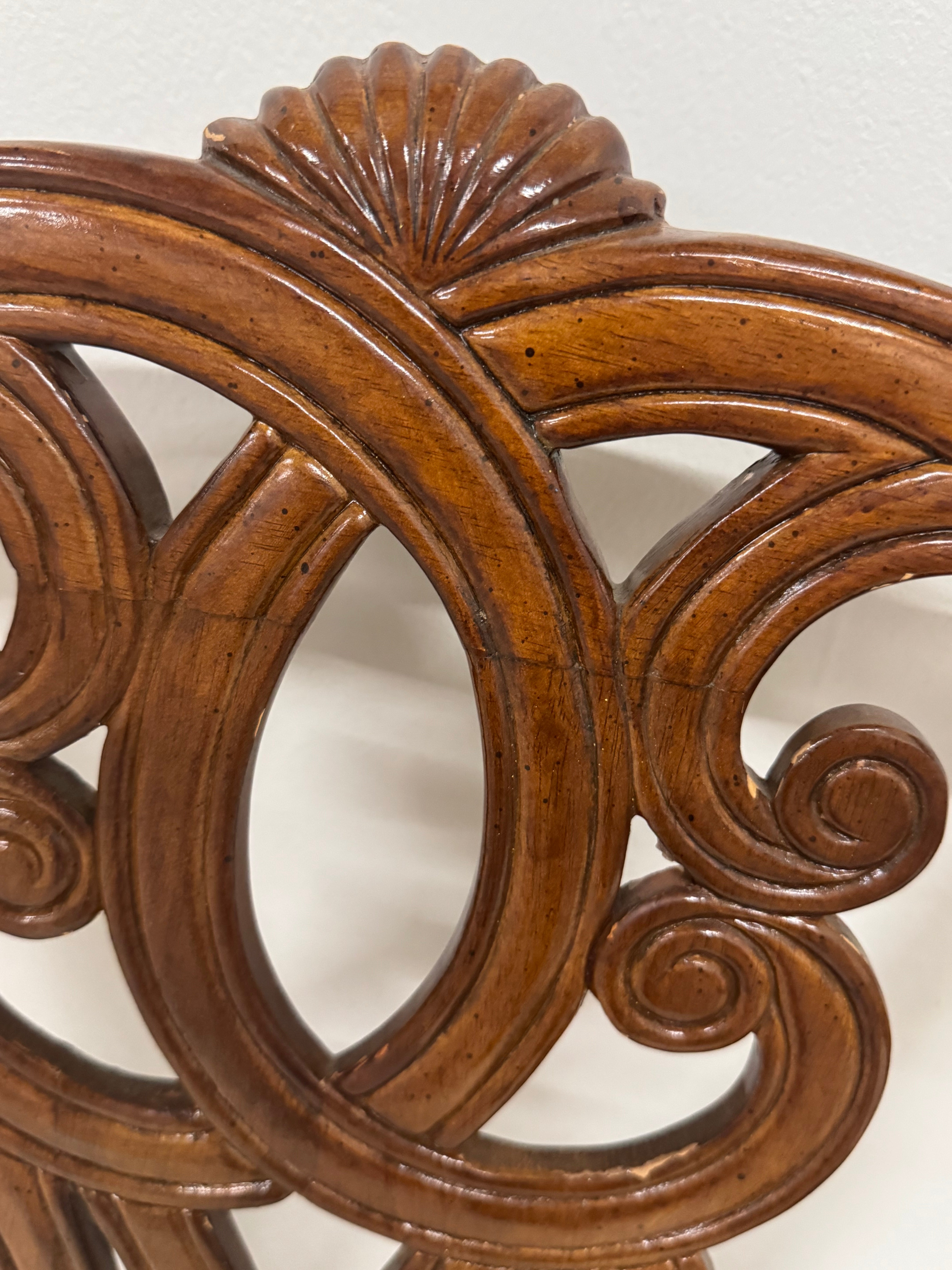 Mahogany Striped Dining Chairs Set of 2