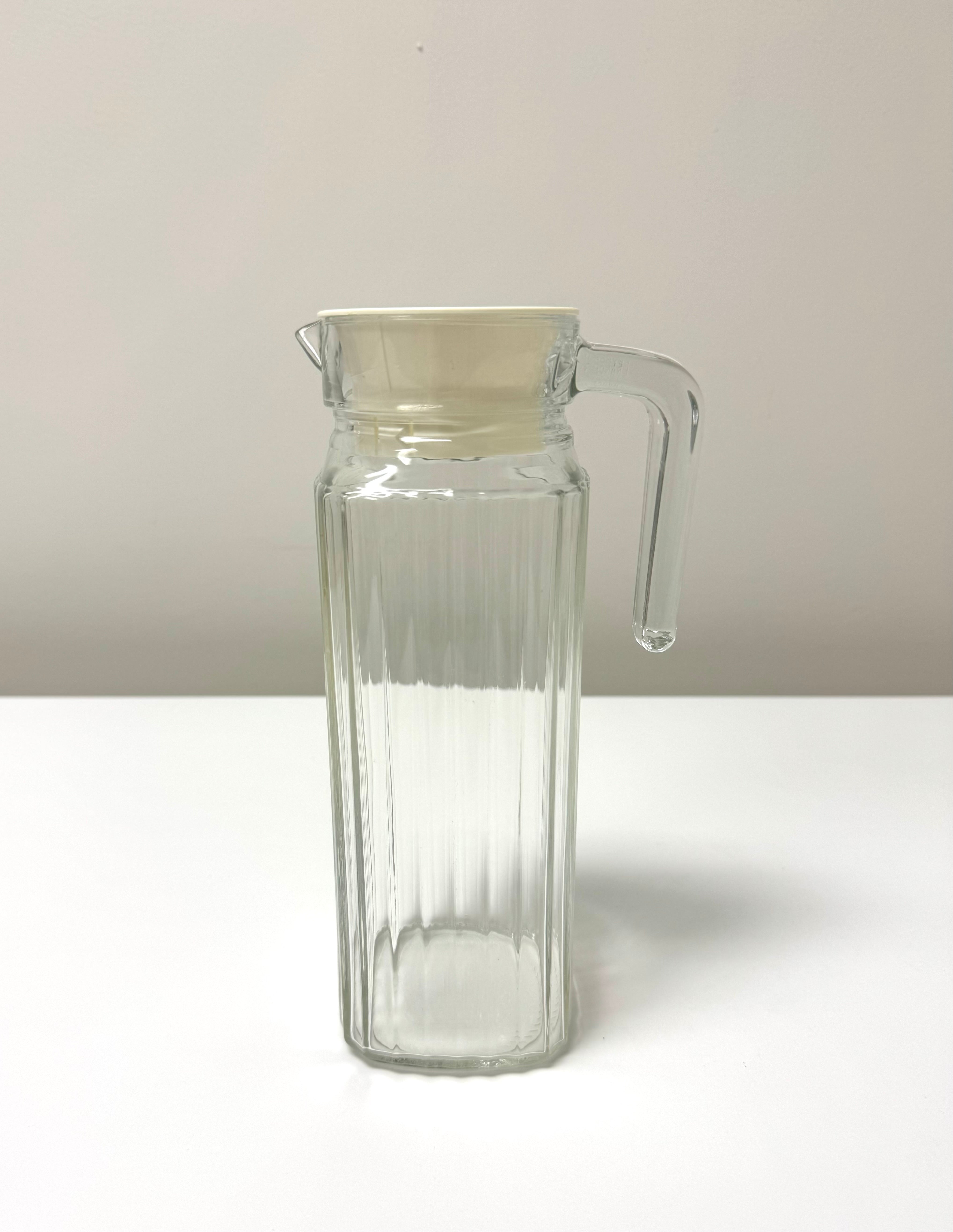 LUMINARC FRANCE Ribbed Glass Refrigerator Pitcher