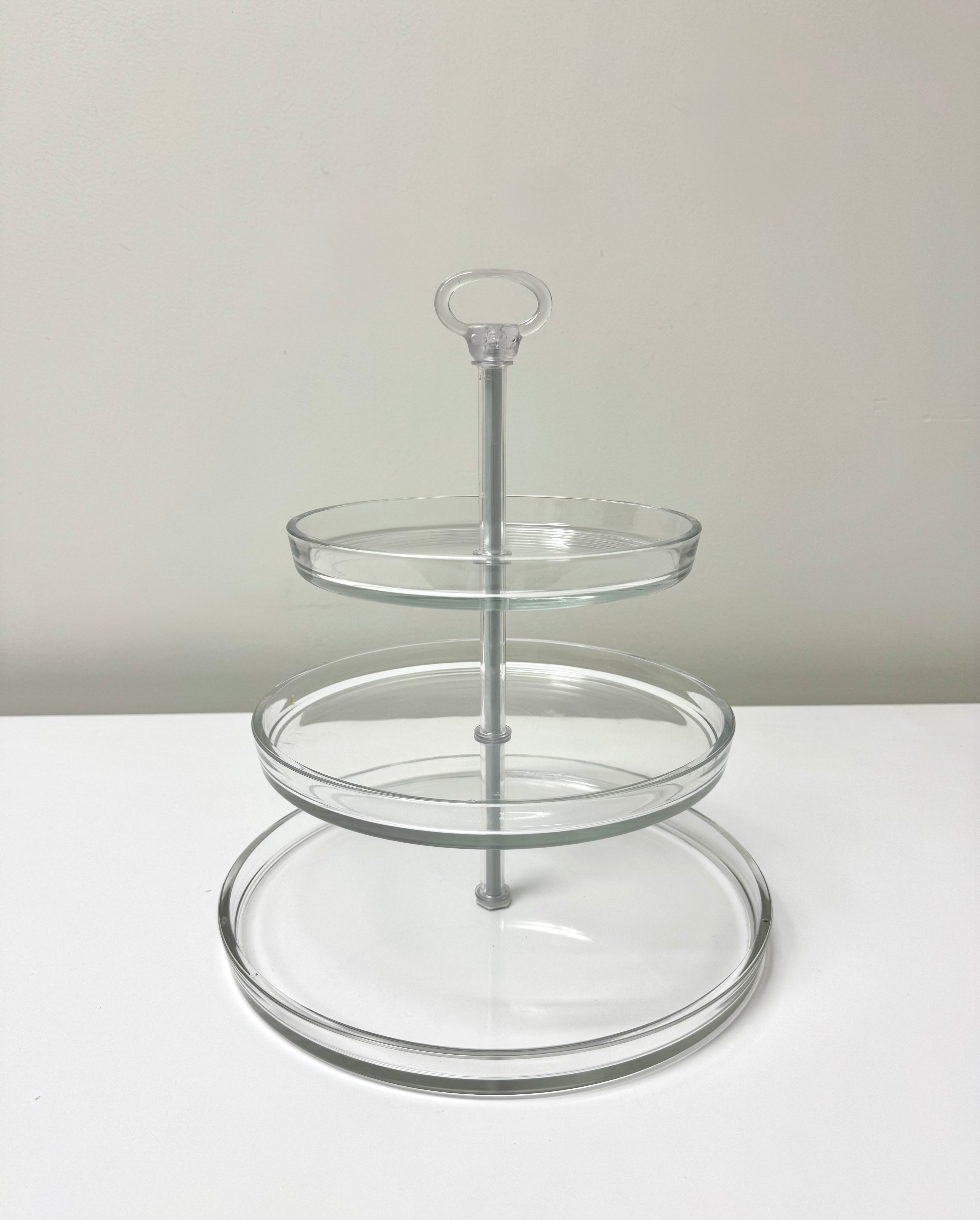 Glass Three-tier Serving Tray