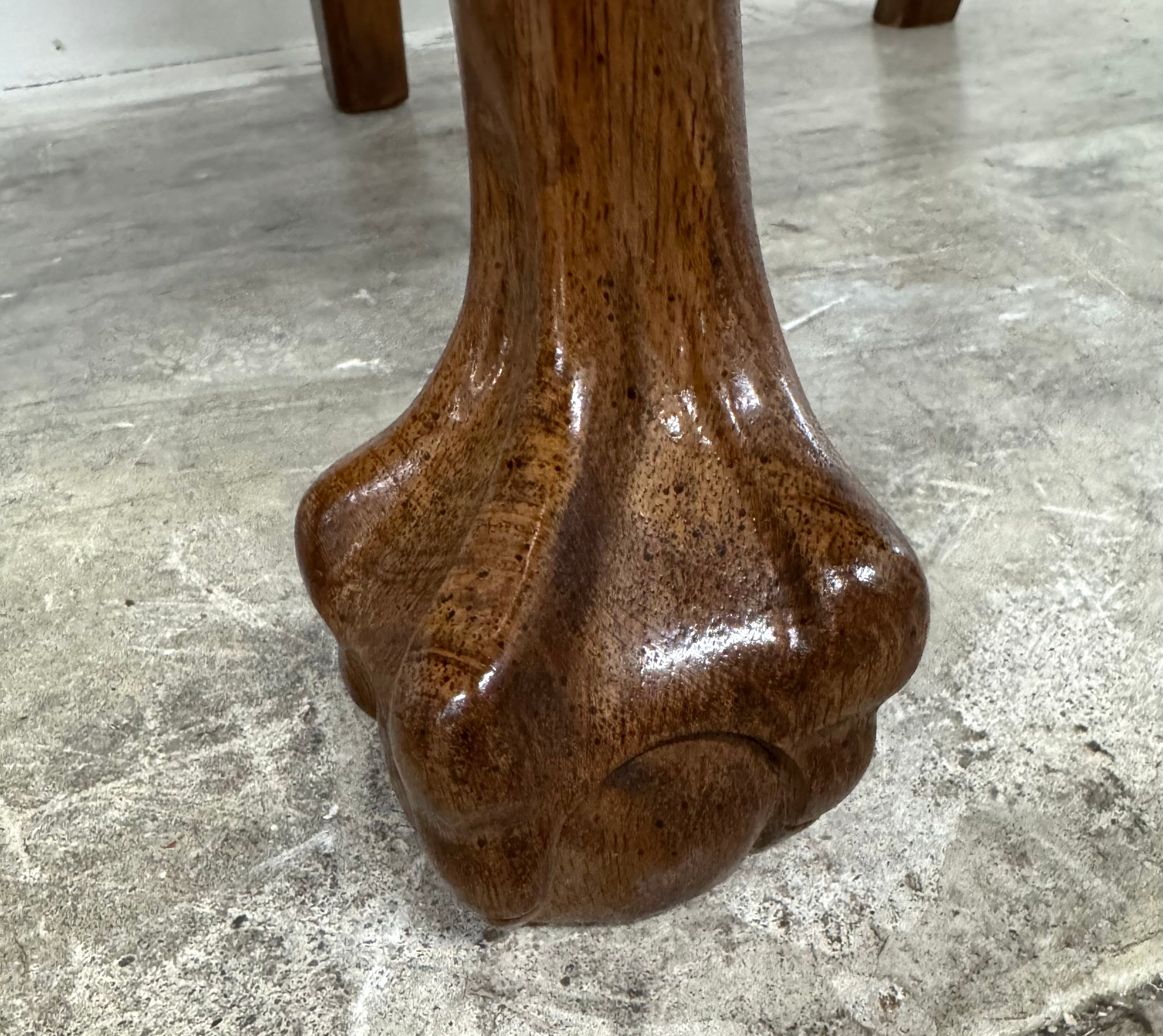 Mahogany Striped Dining Arm Chairs Set of 2