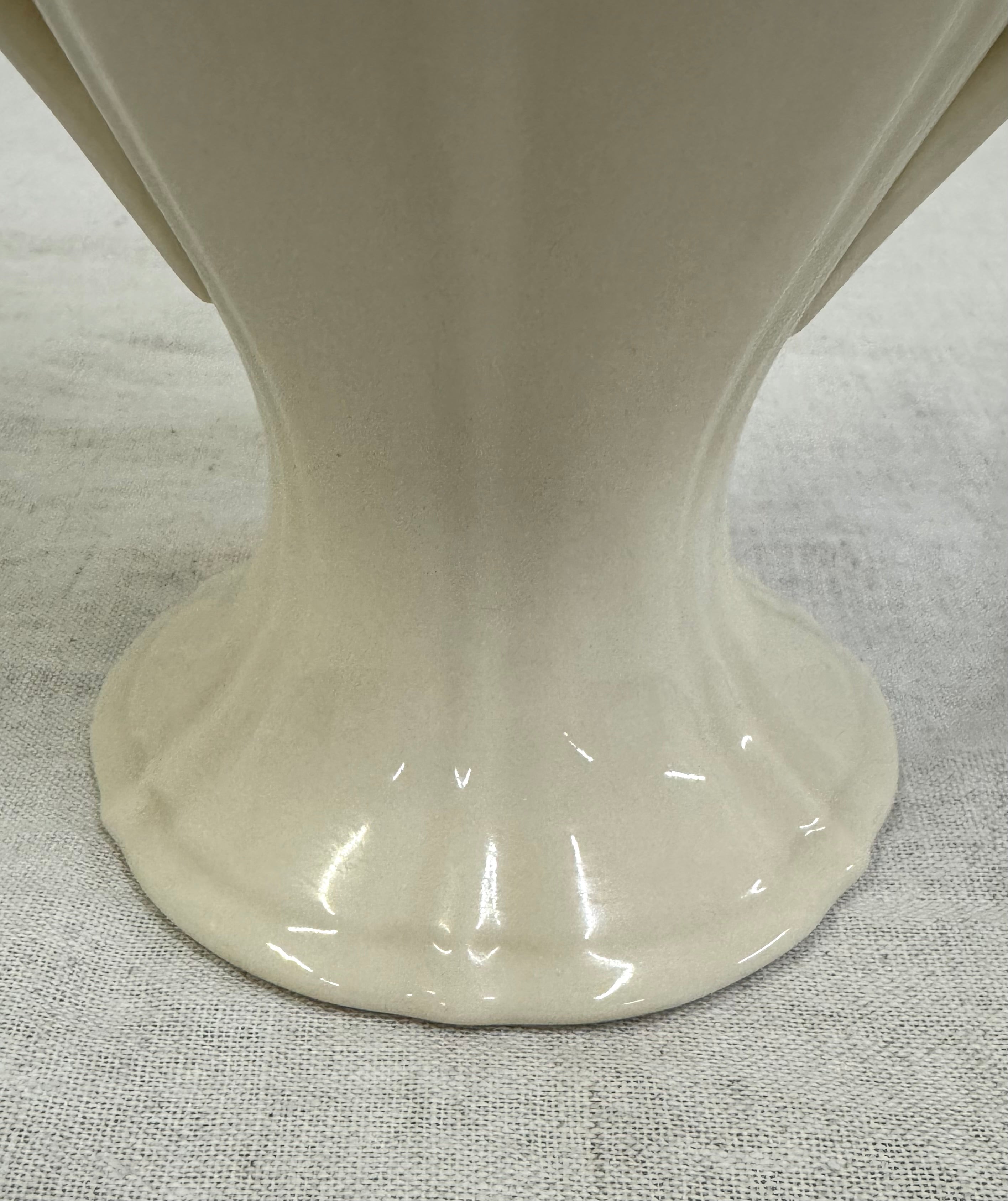 Cream Scalloped Urn Vase