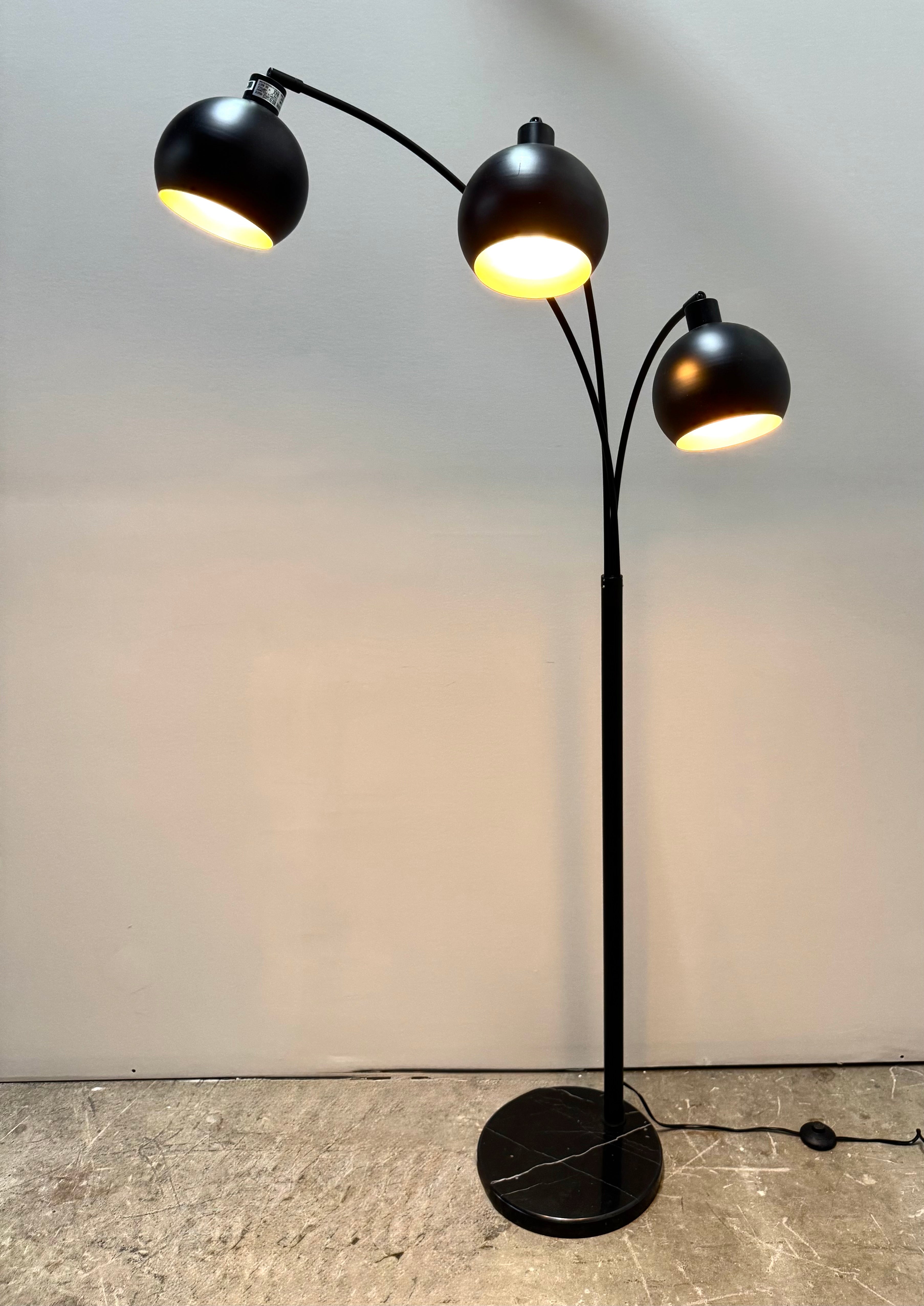 Black Globe Articulating Floor Lamp