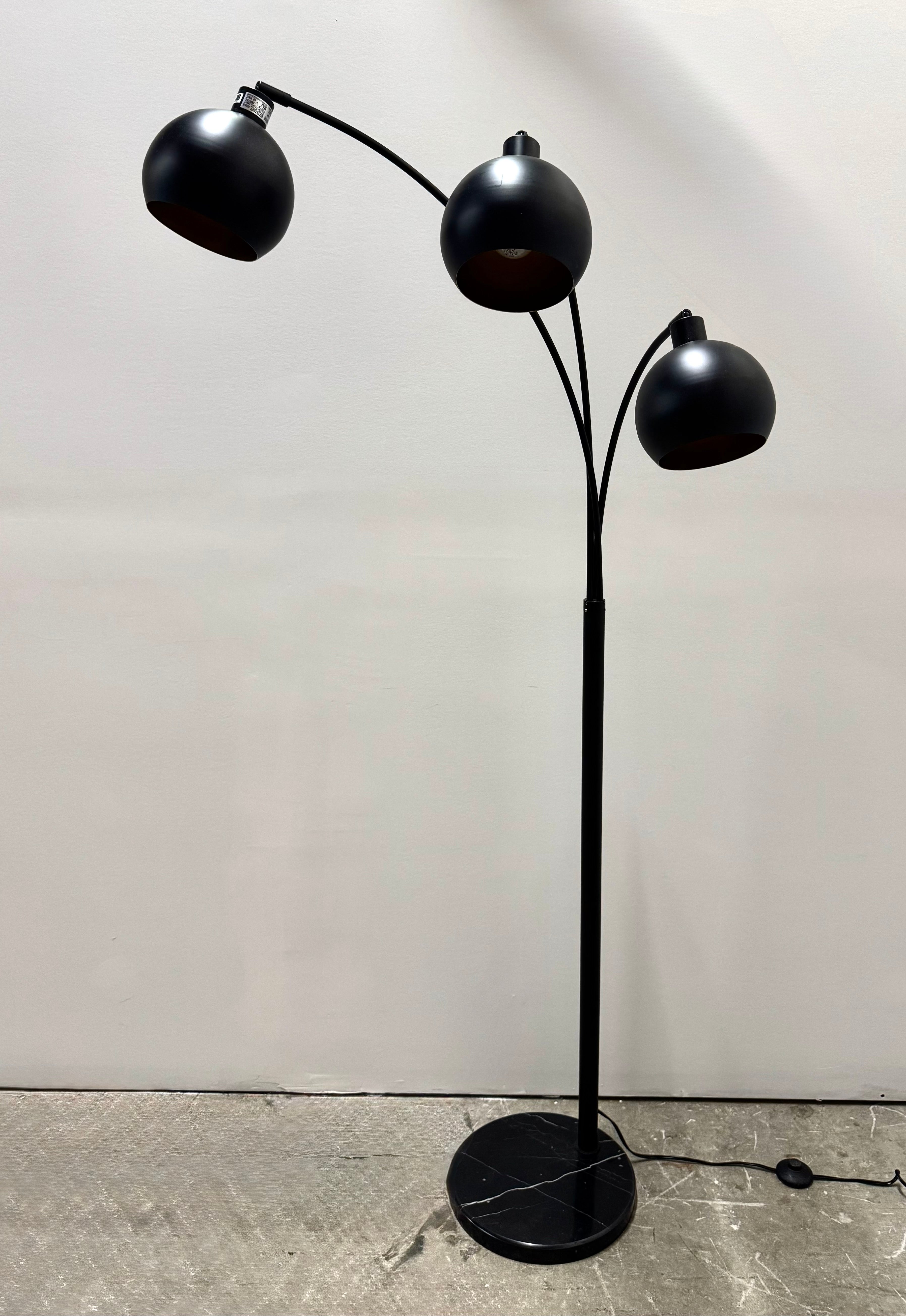Black Globe Articulating Floor Lamp