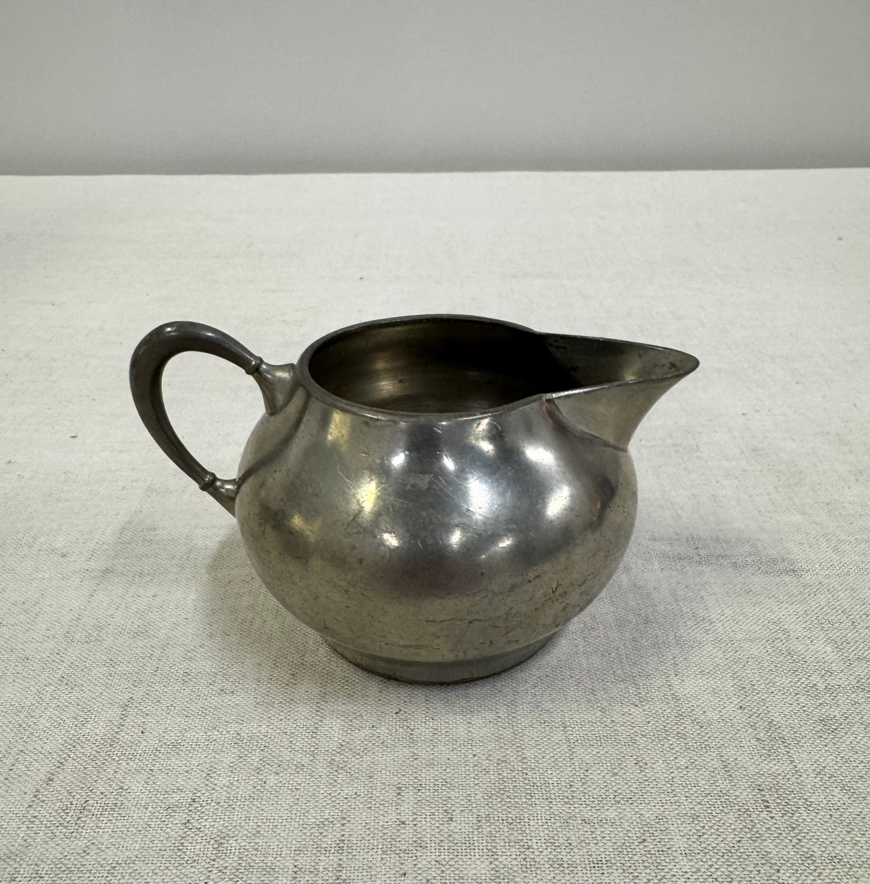 Vintage Pewter Cream & Sugar Set