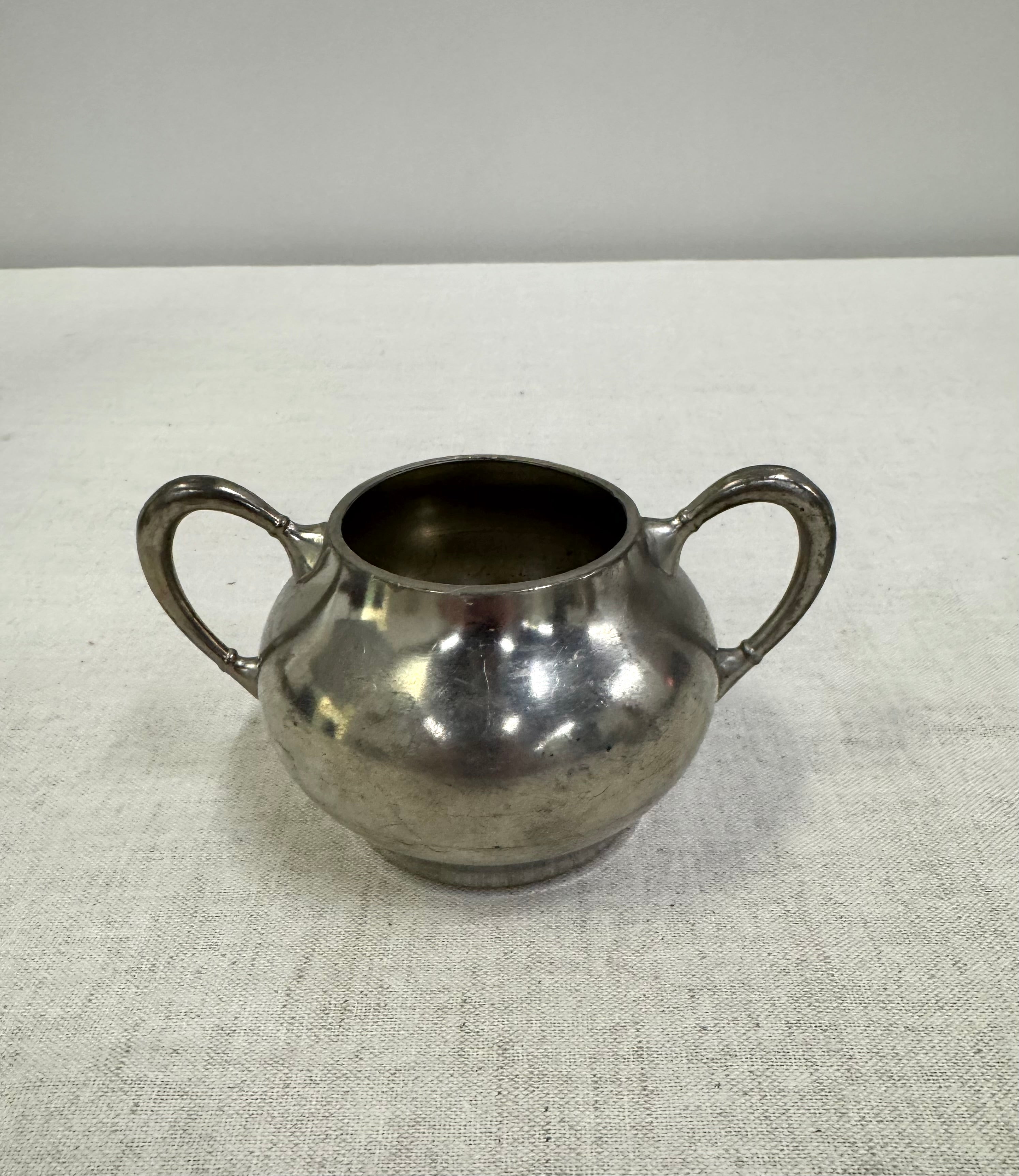 Vintage Pewter Cream & Sugar Set