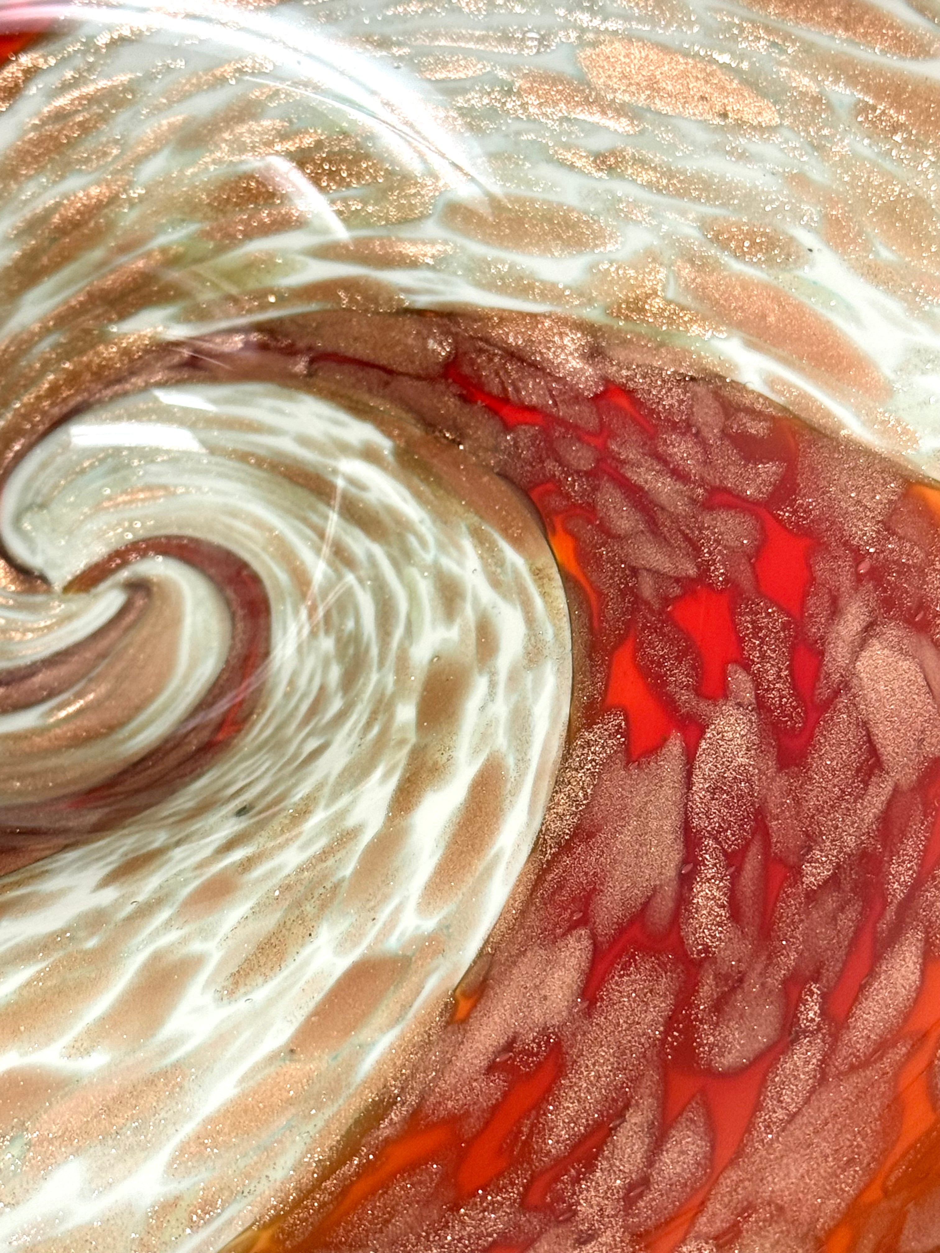 Vintage Art Glass 'Lips' Bowl with Copper Dust