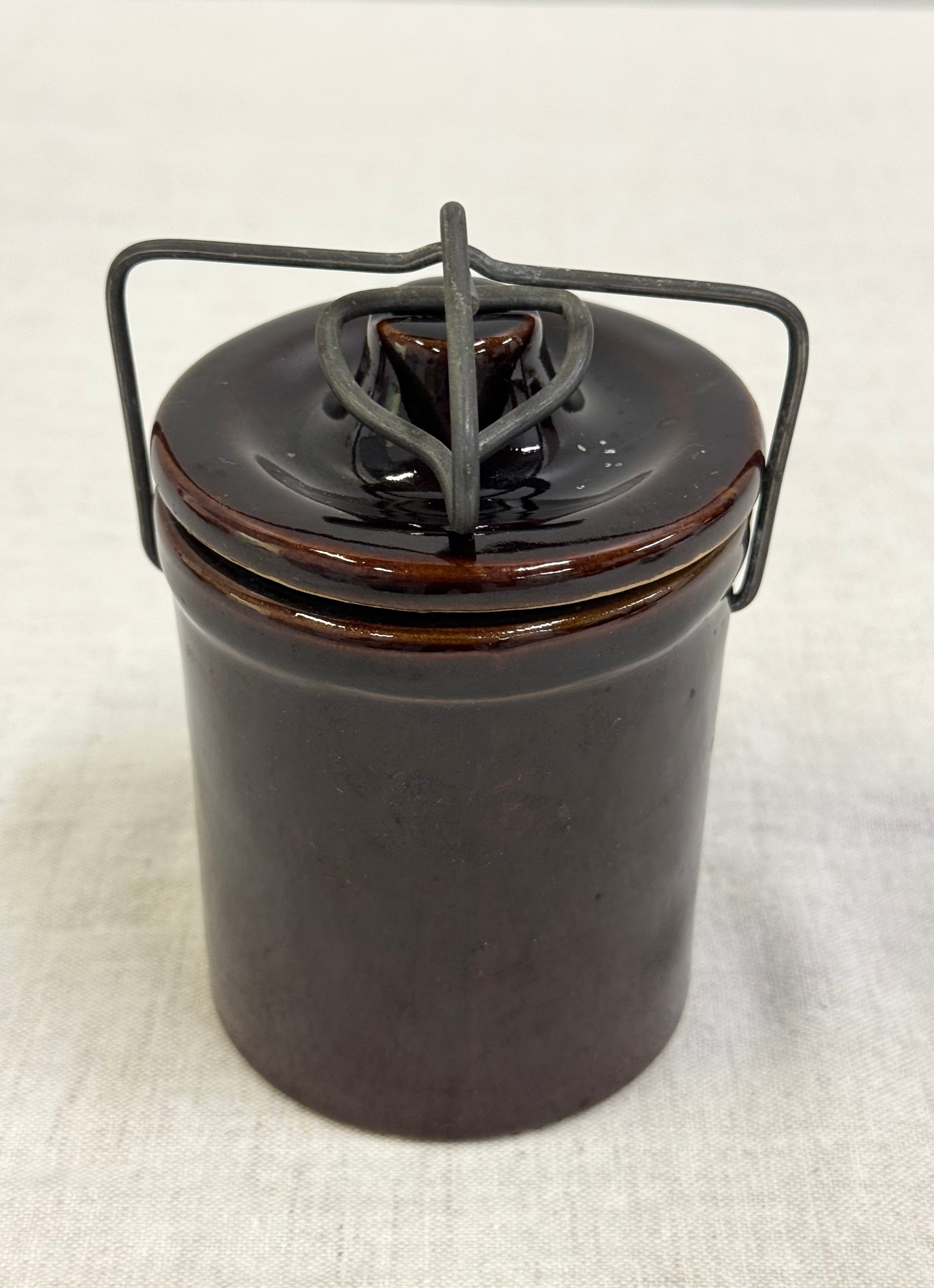 Vintage Brown Stoneware Crock