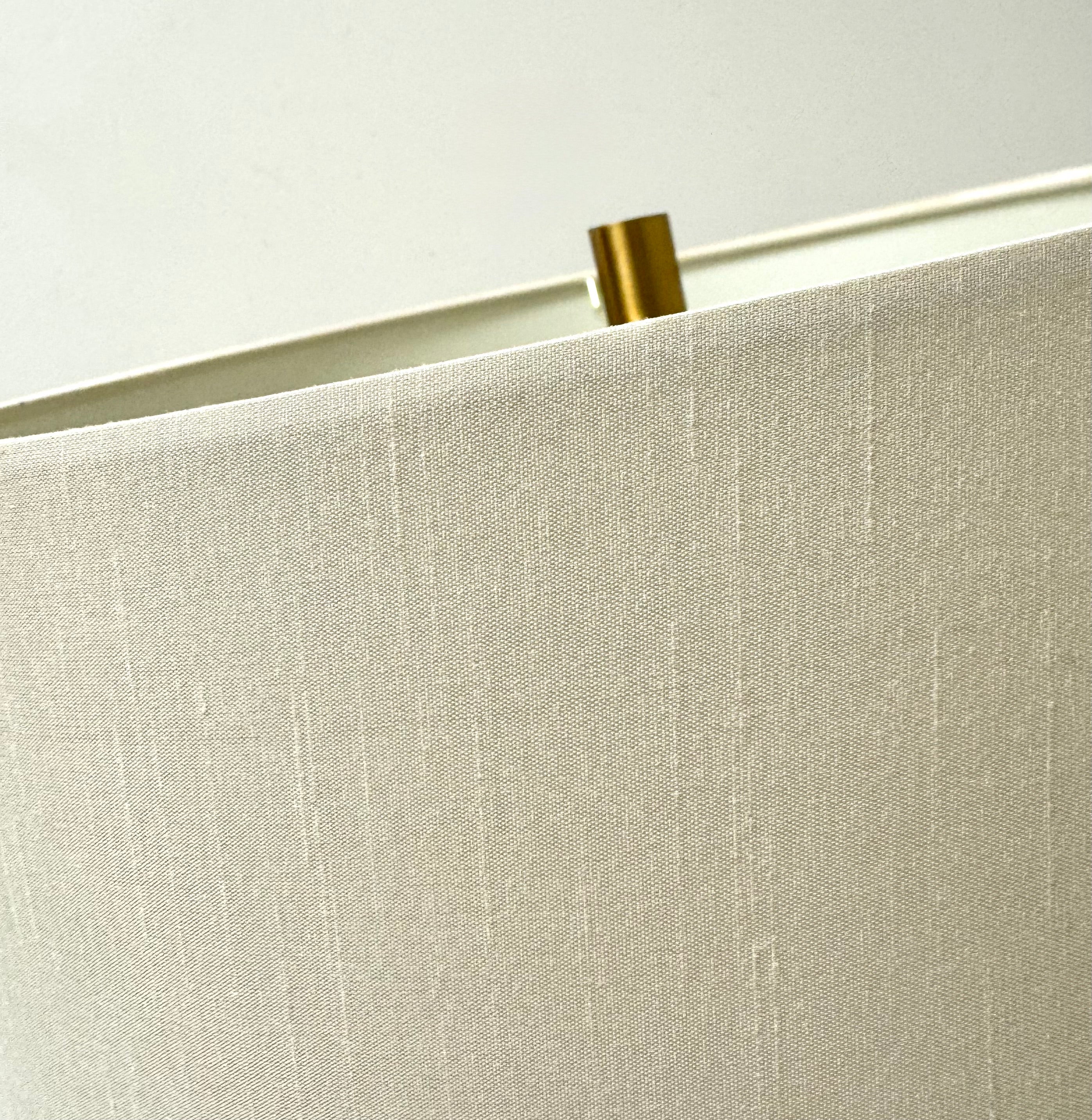 Geometric Gold & Travertine Lamp