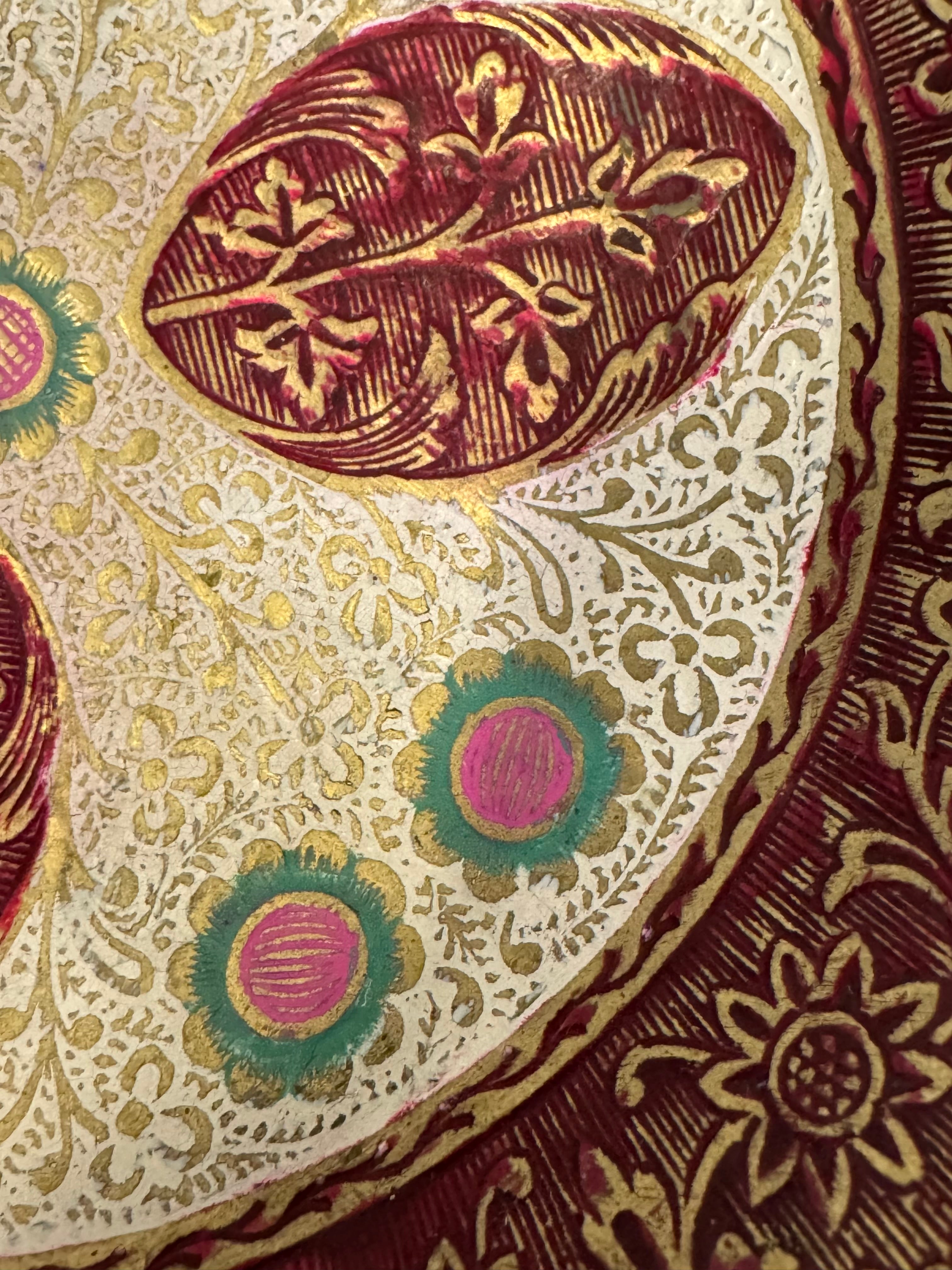 Meenakari Hand-painted Brass Pedestal Bowl