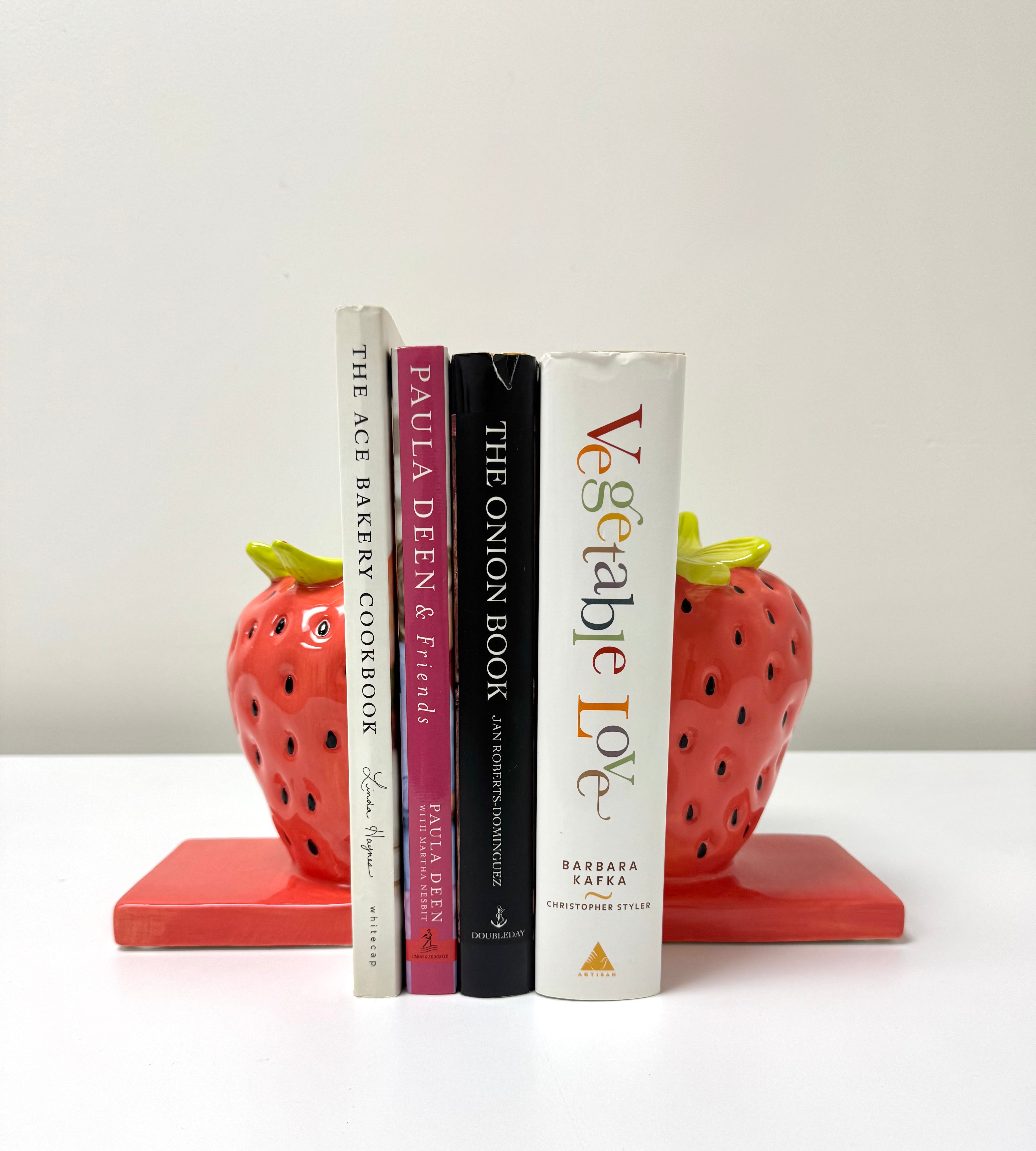 Ceramic Strawberry Book Ends