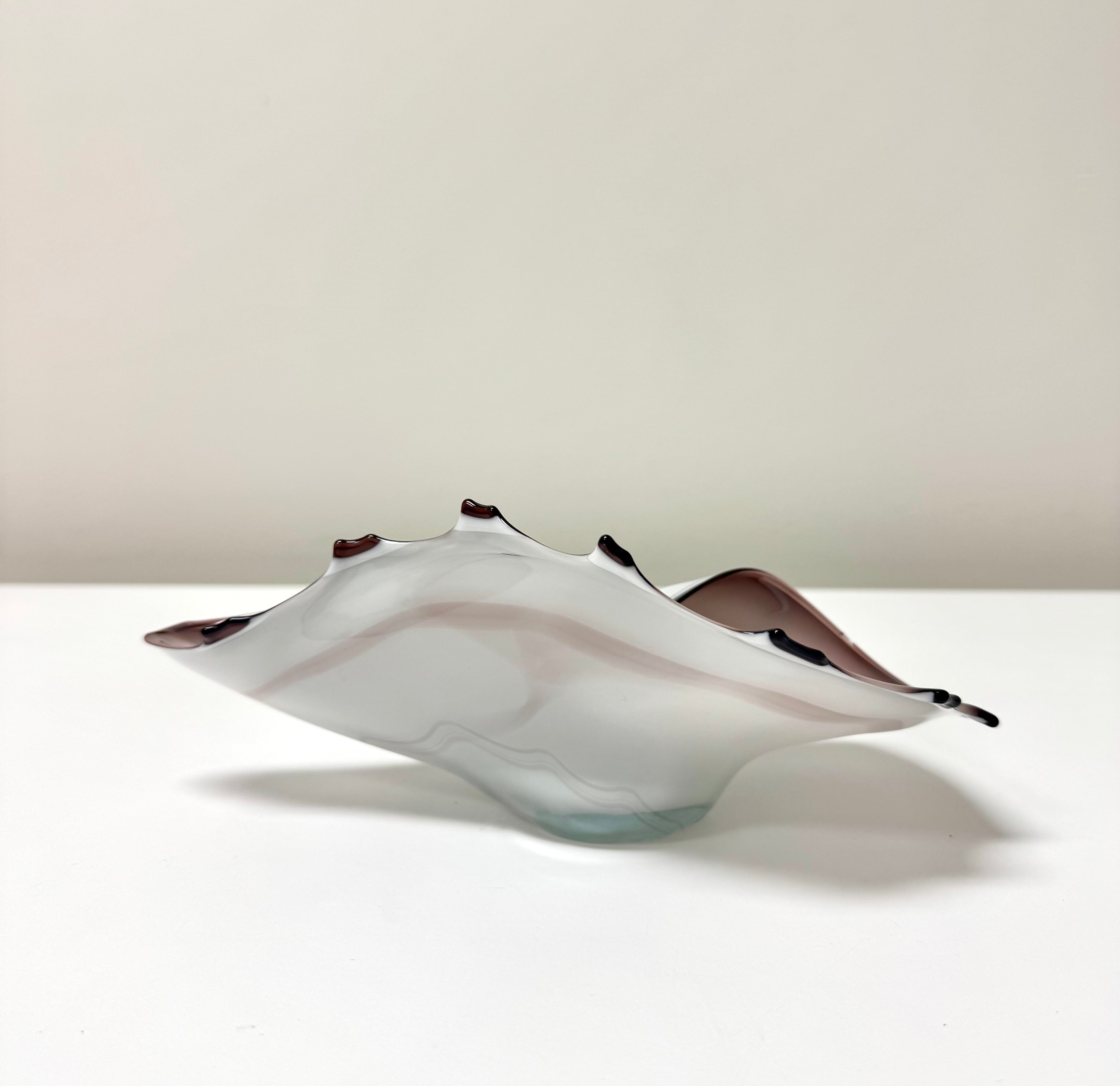 Hand-blown Plum Art Glass Shell