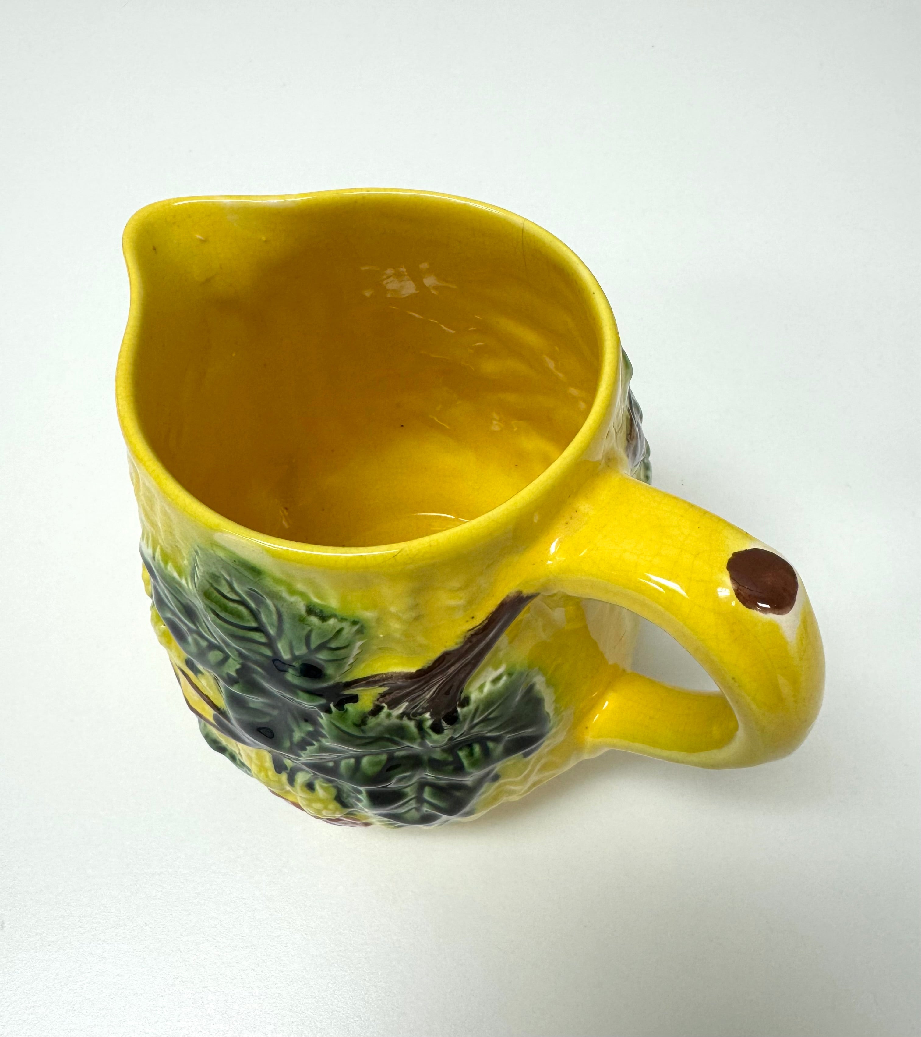 Antique SHORTER Majolica Floral Pitcher