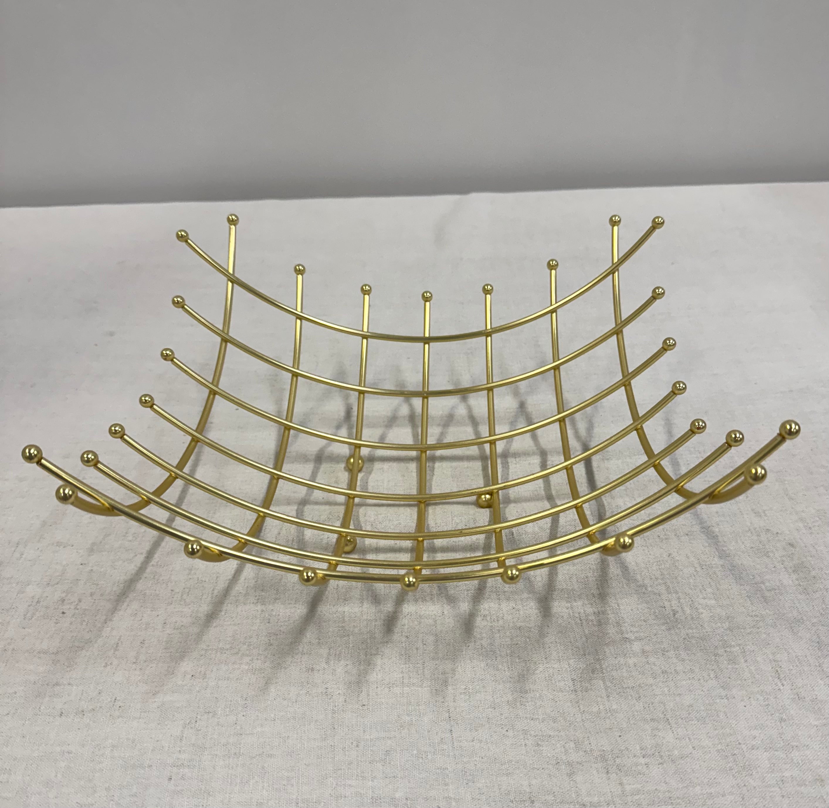 Vintage Brass Wire Fruit Basket
