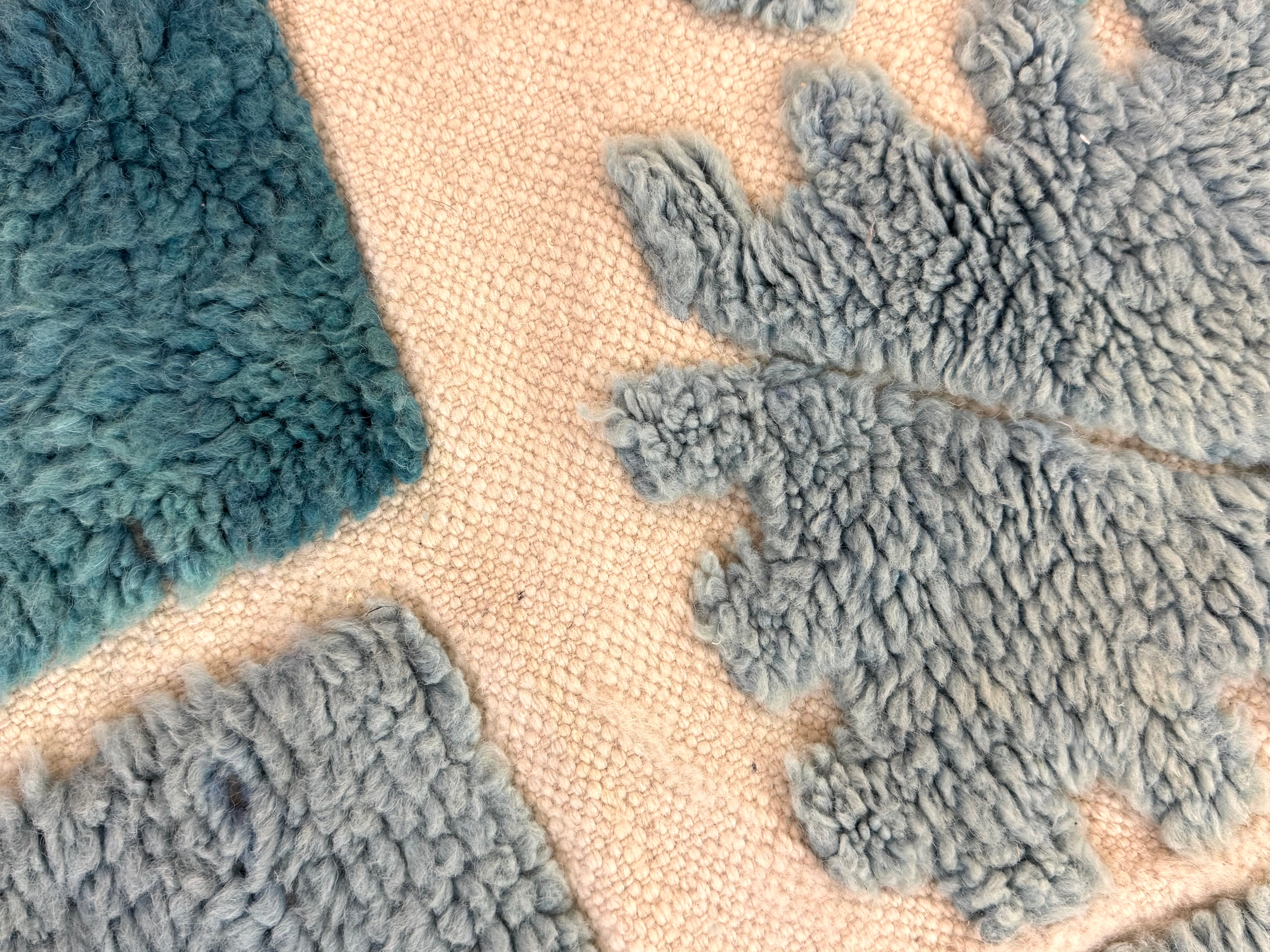 Moroccan Tassel Blue Block 38" x 67" Rug